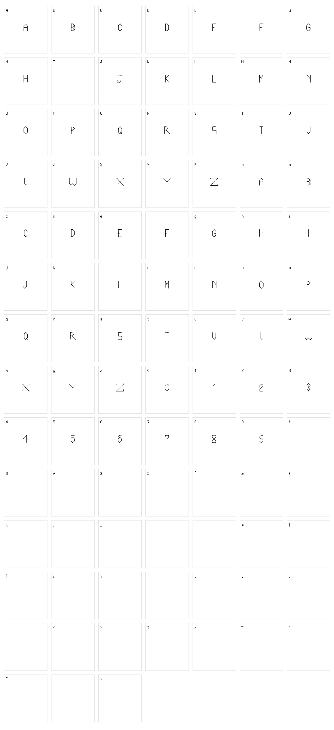Liner 34 Character Set