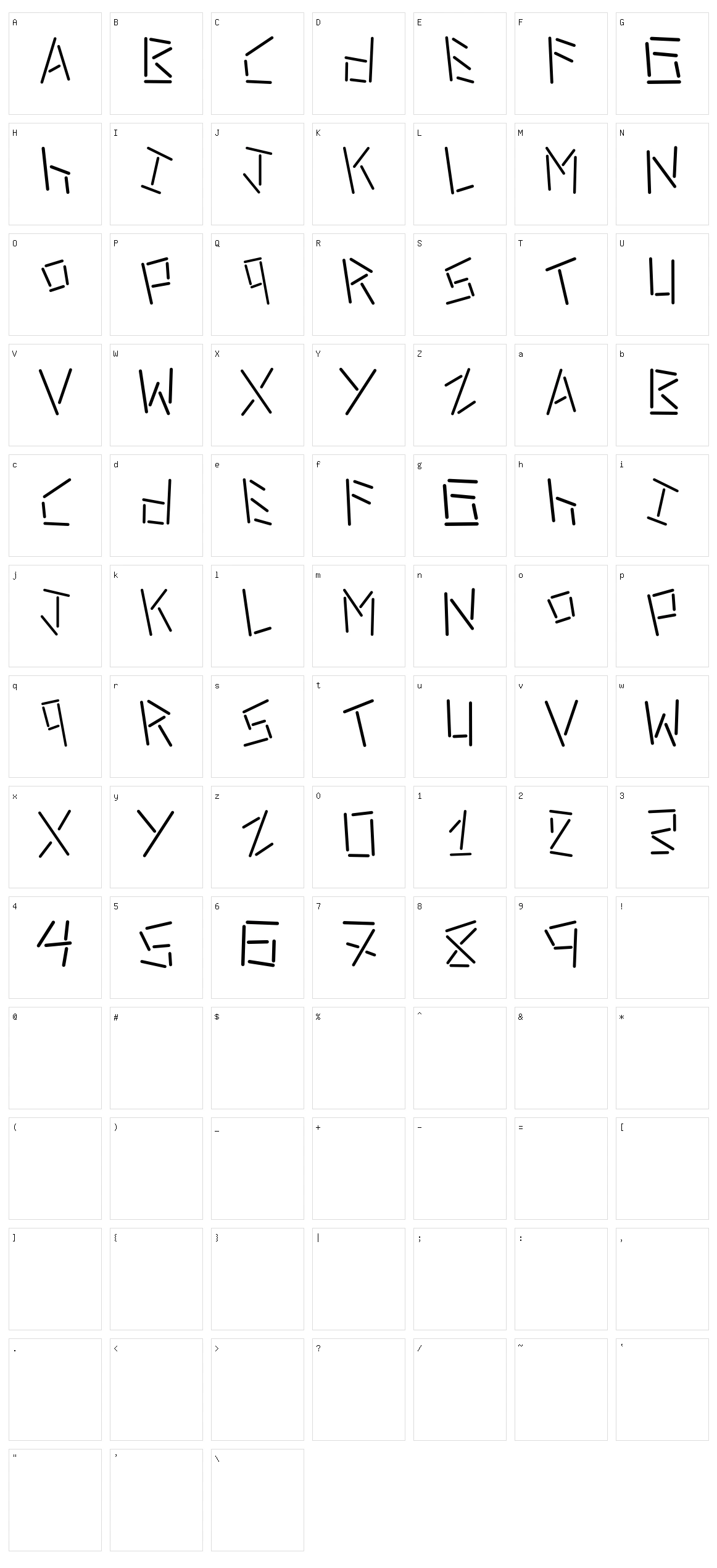 Linerstencil Character Set