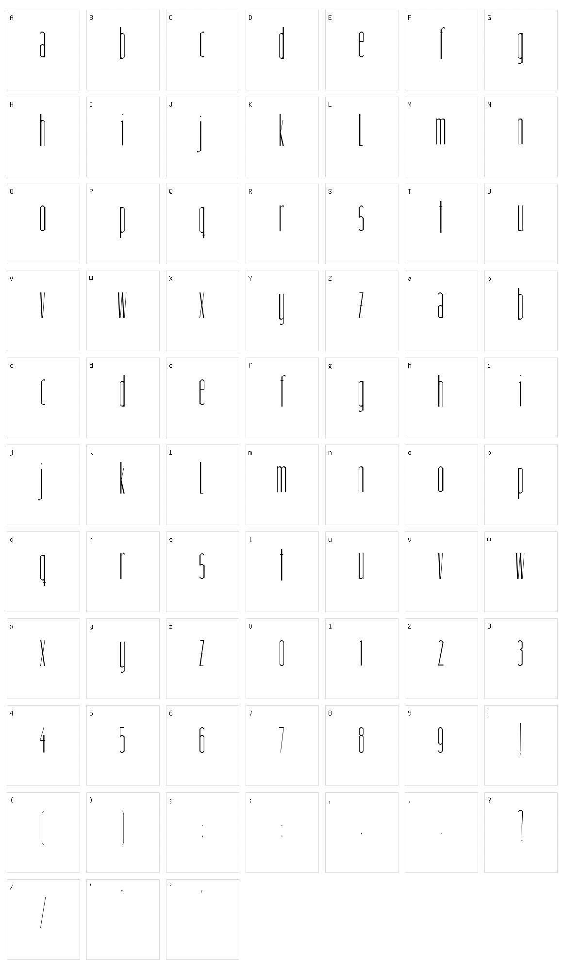 Linnette Character Set