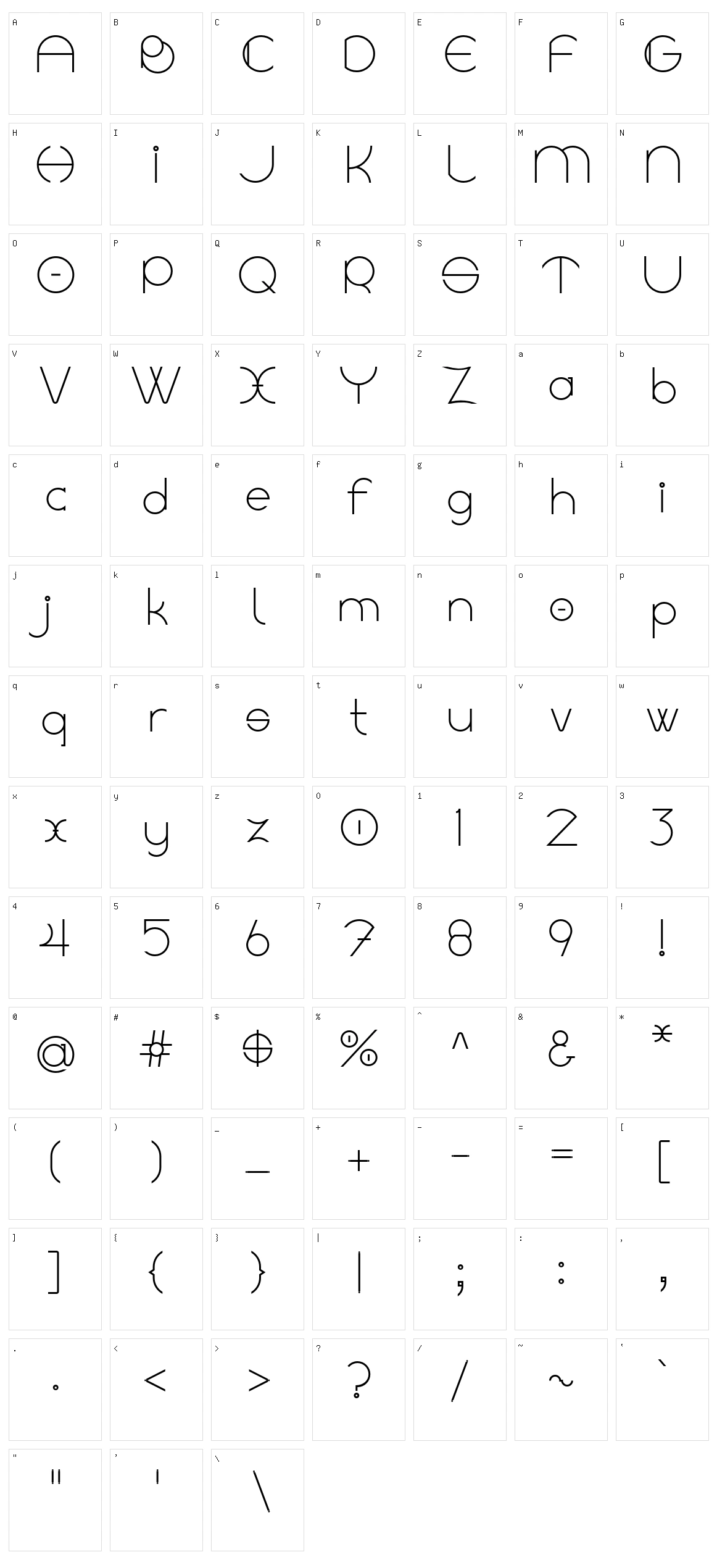 Linyat Bilog Character Set