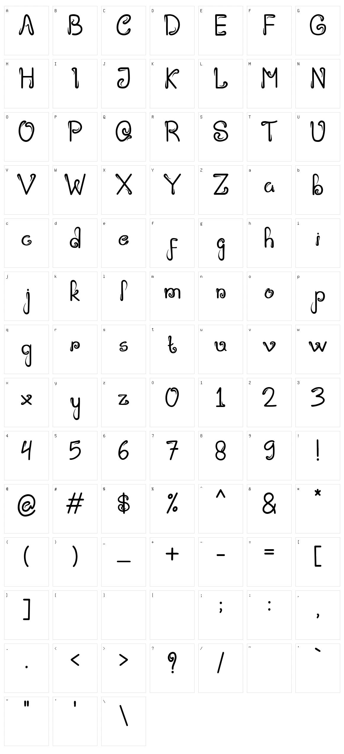 Liquid Character Set