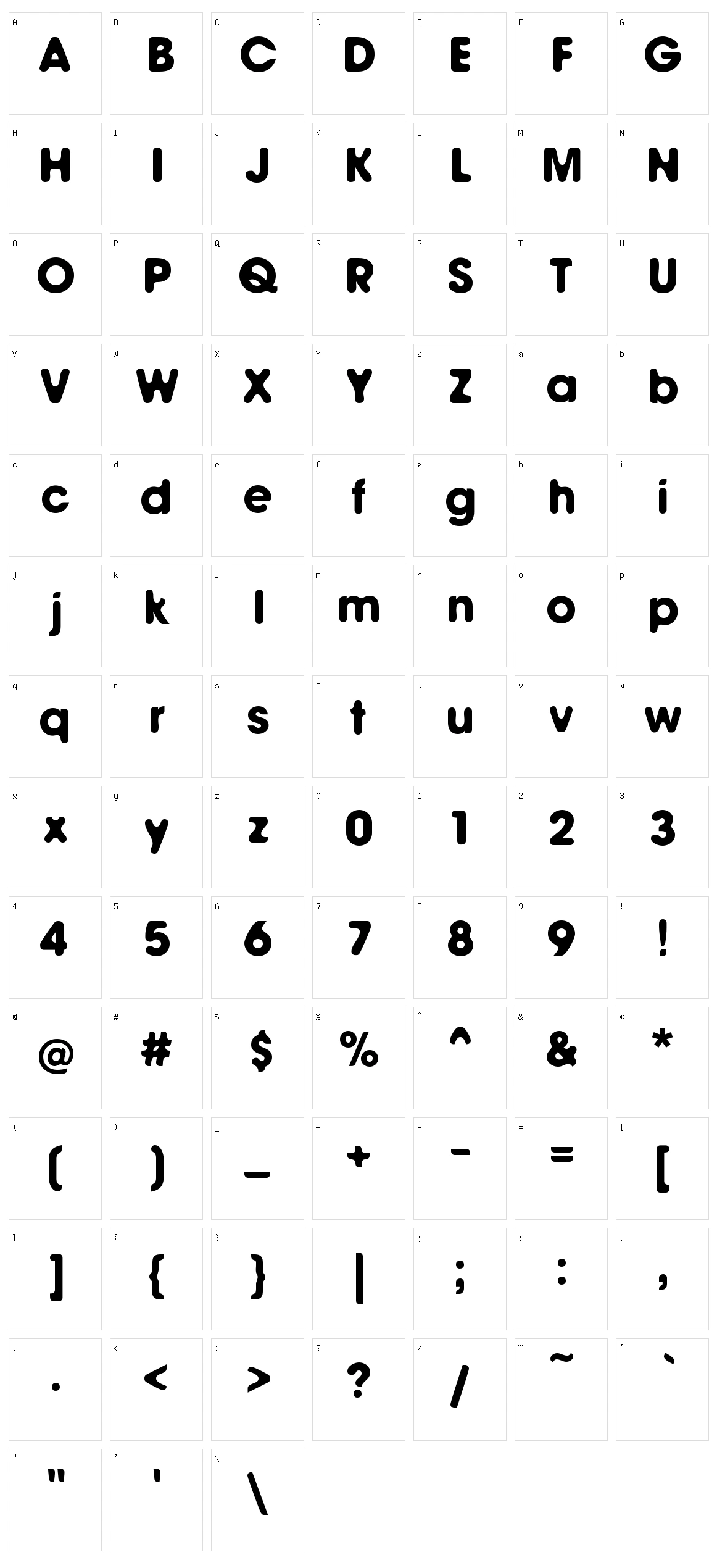 Llewie Character Set