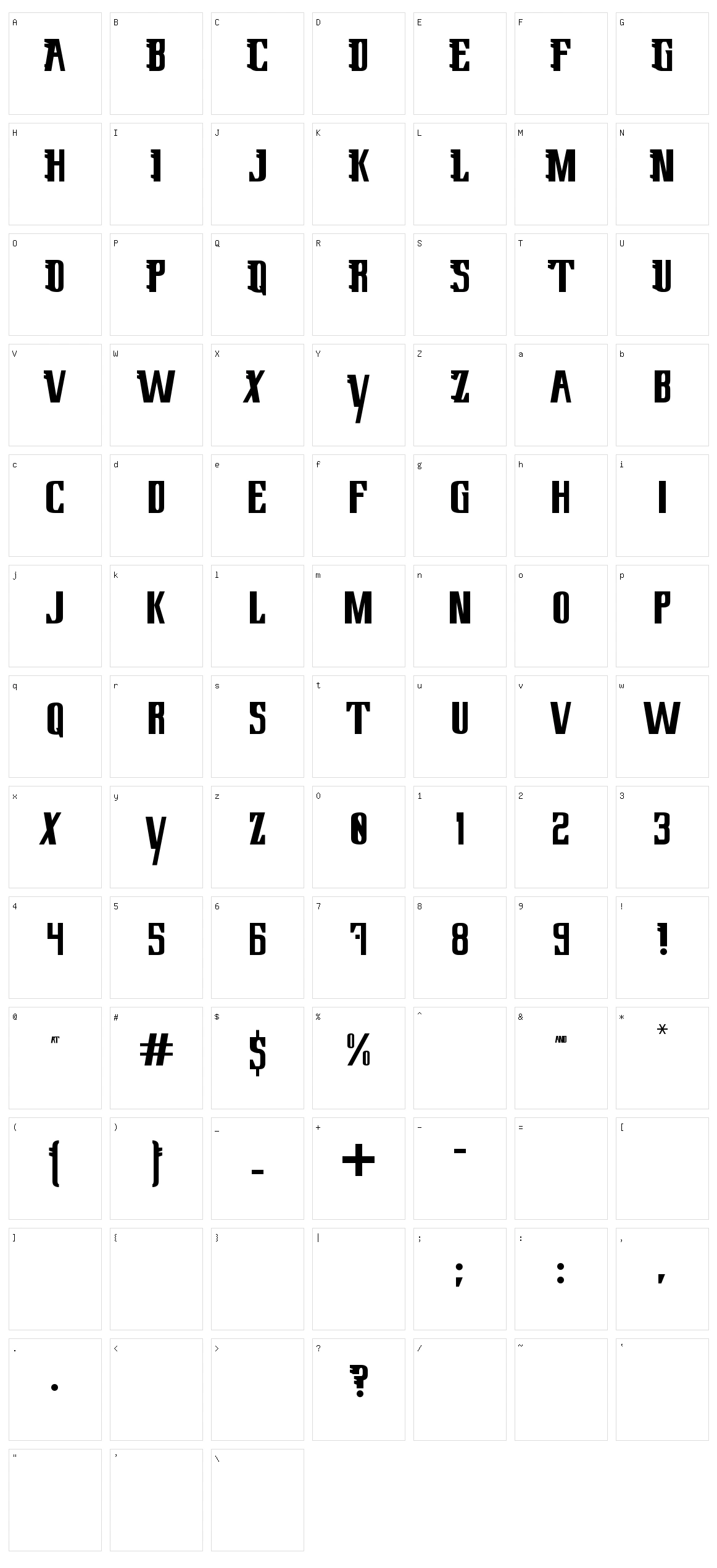 Lowery Character Set