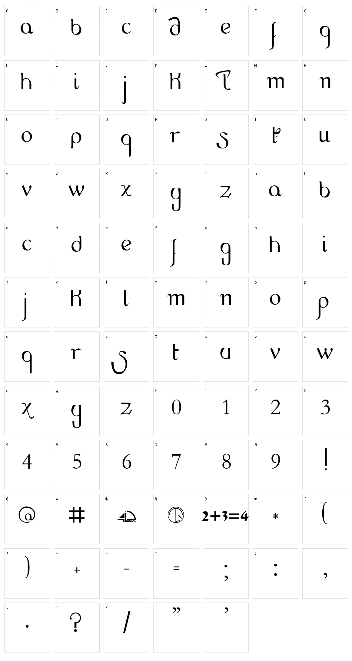 LR HandScript Character Set