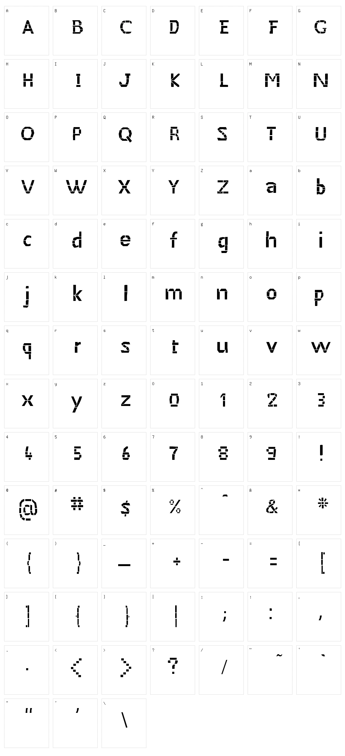 Maceriam Simplex Character Set