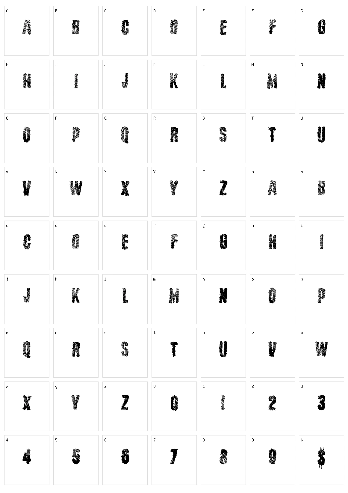 Major Stripe Character Set