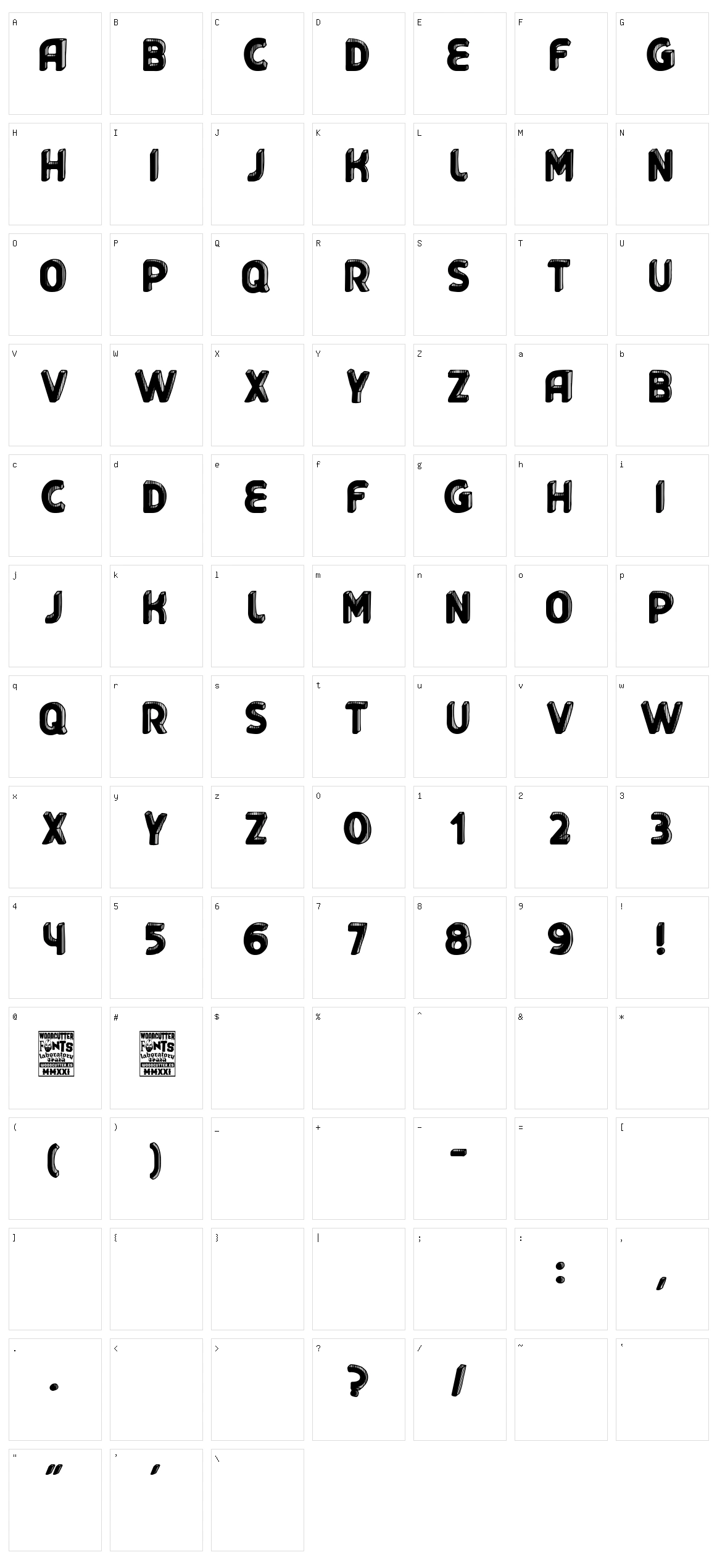 Maleantes Tres-d Character Set