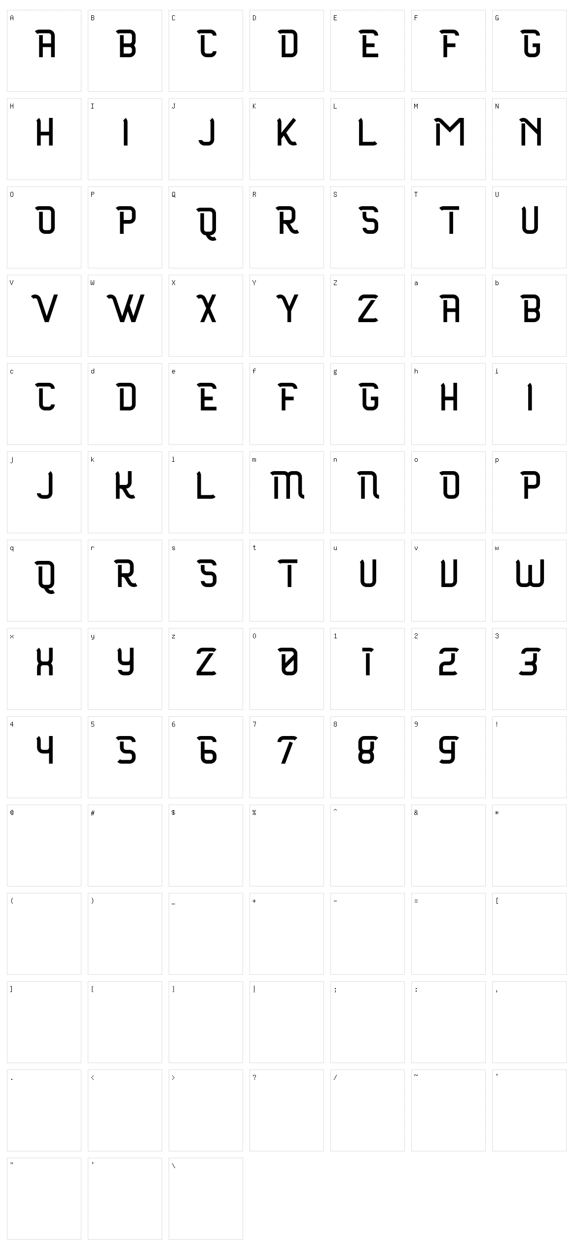 Maloire Character Set