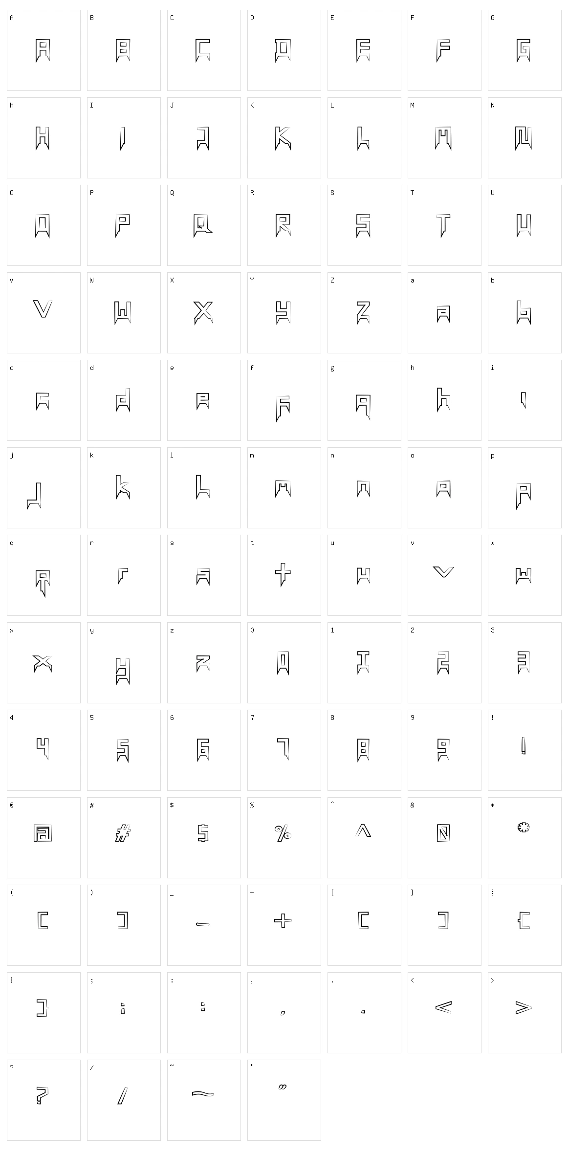 Mamanada Character Set