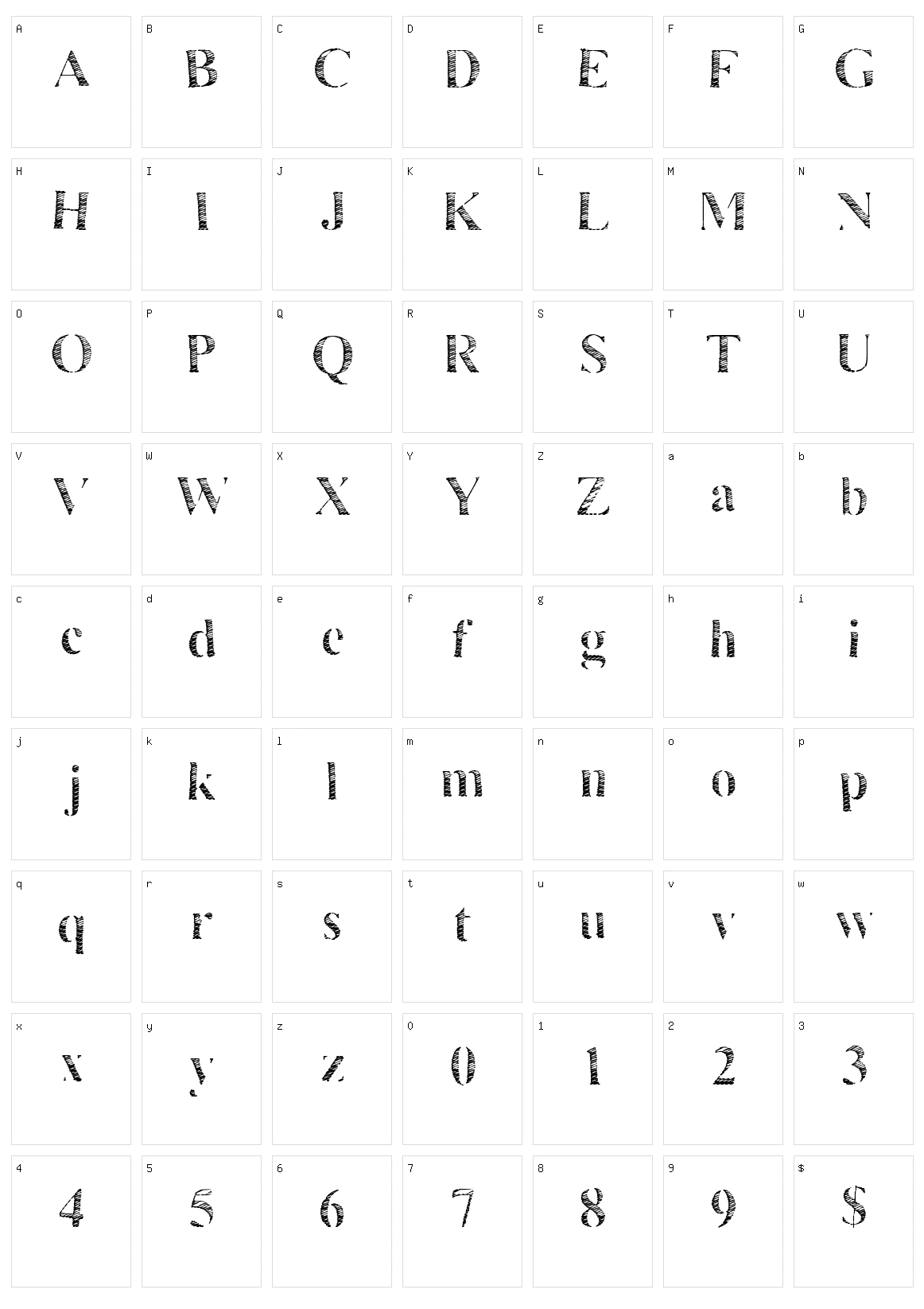 Many Times Character Set