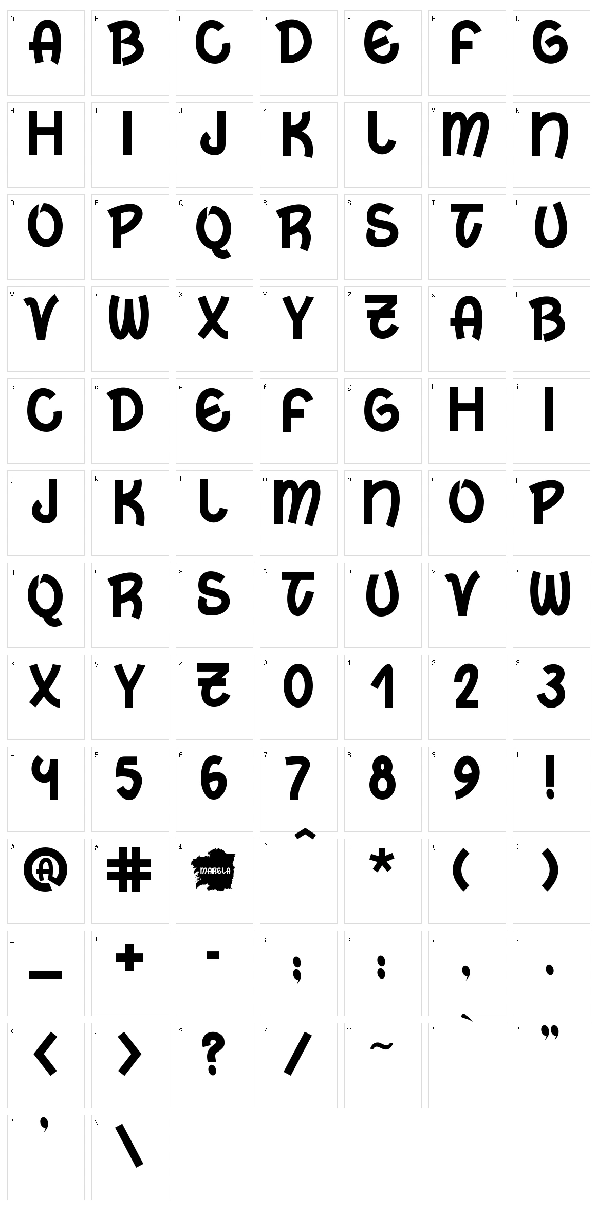 Marela Character Set