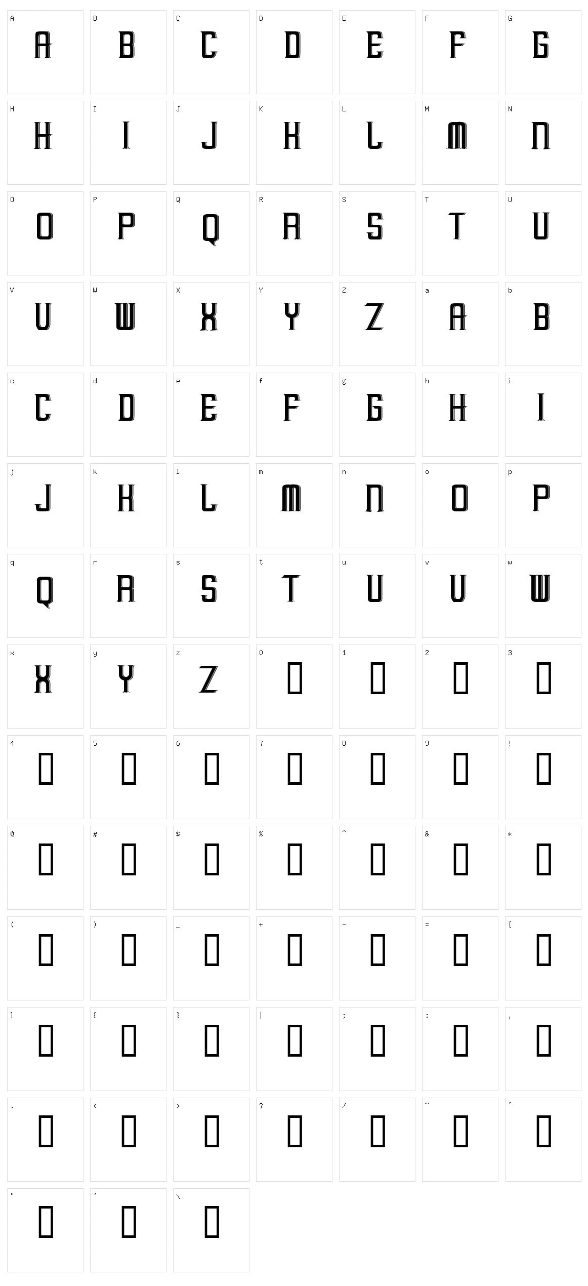 Margayu Raya Character Set