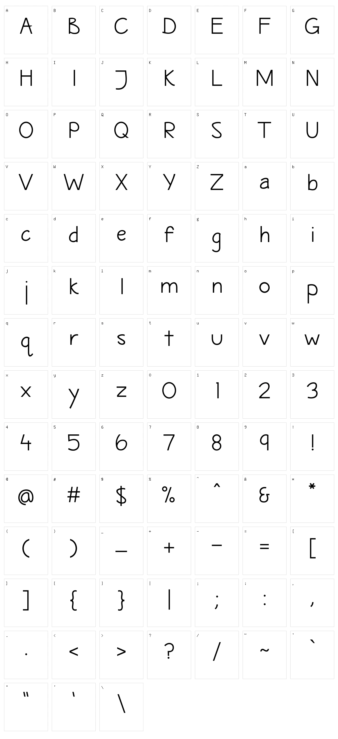 Maritime Sans Character Set