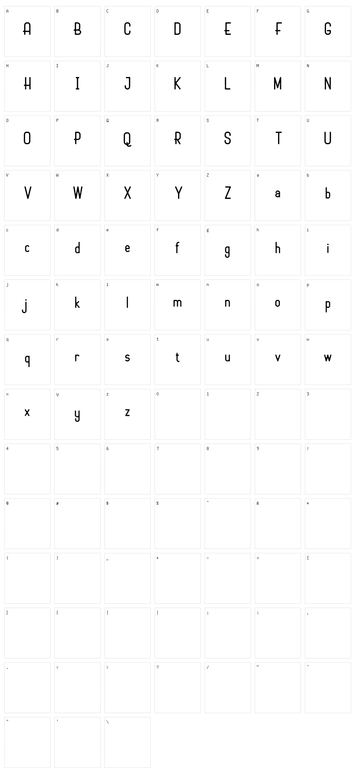 Marko Character Set