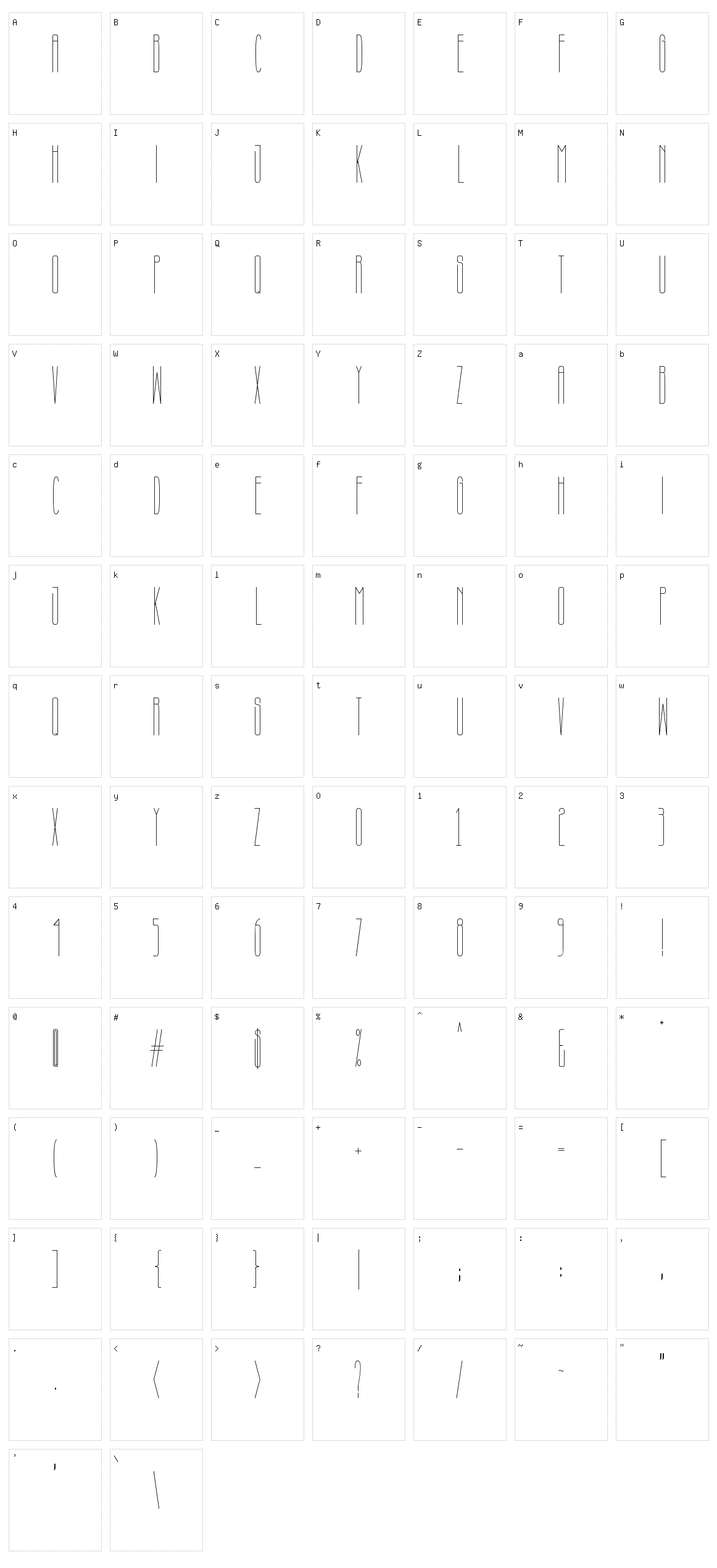 Marvelos Character Set
