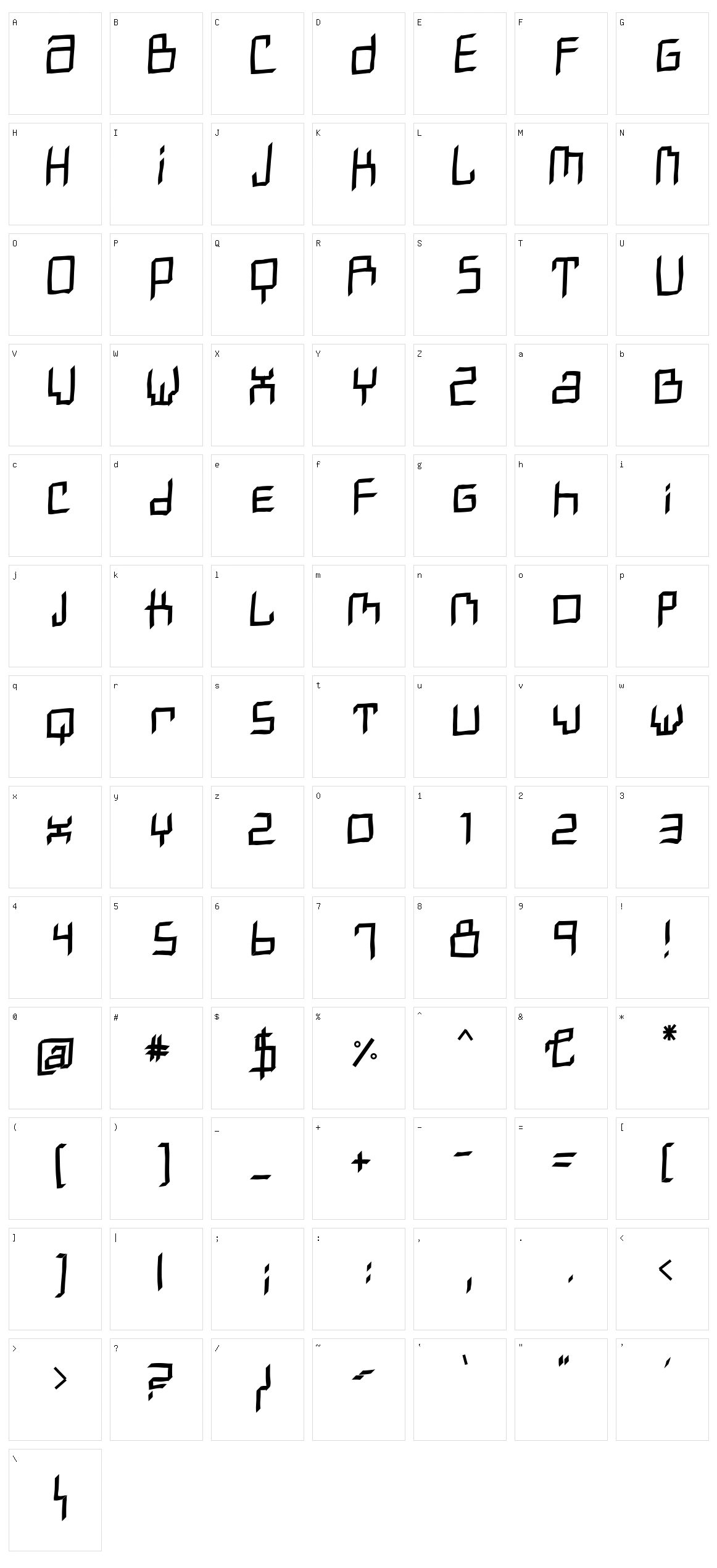Marvin Character Set