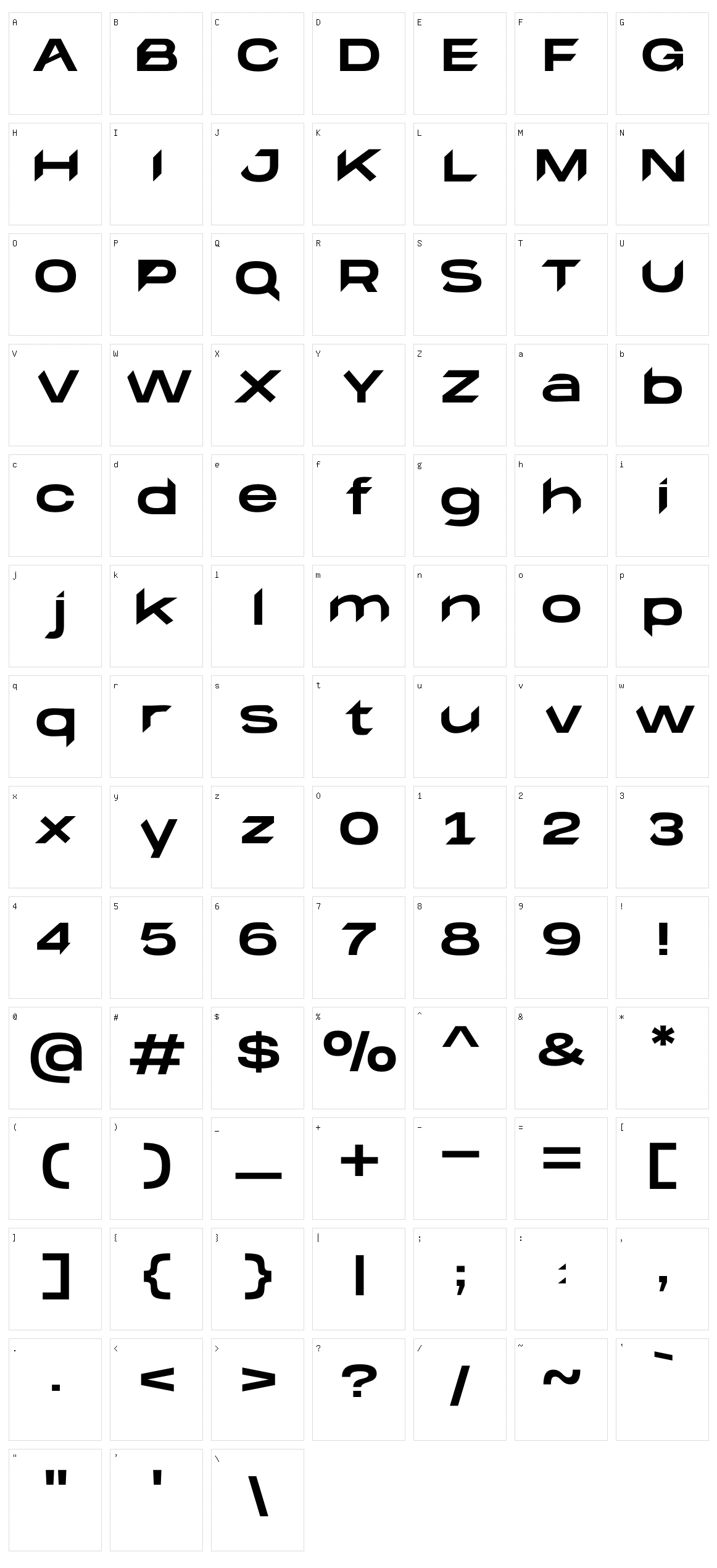 Massedi Character Set