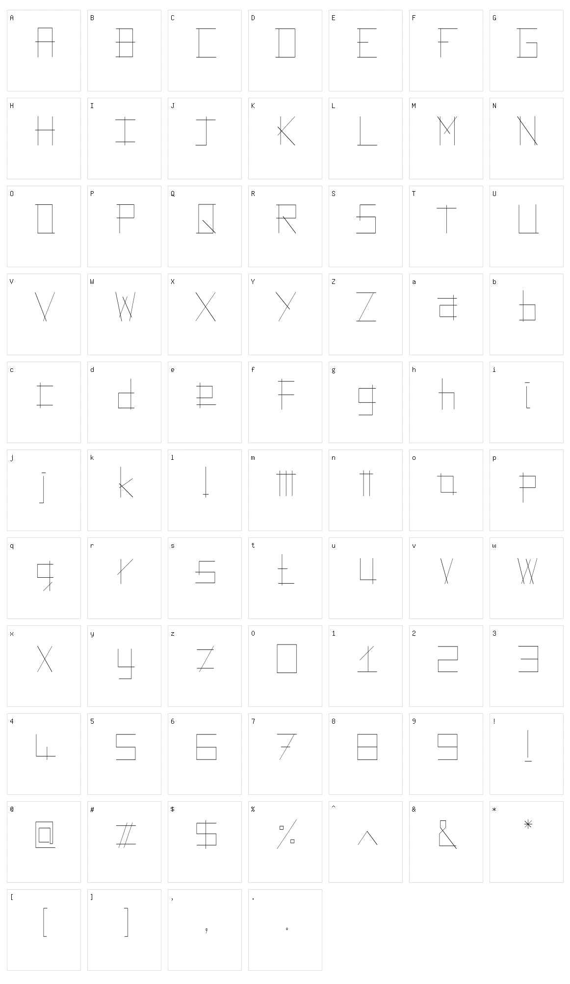 Match Sticks Character Set