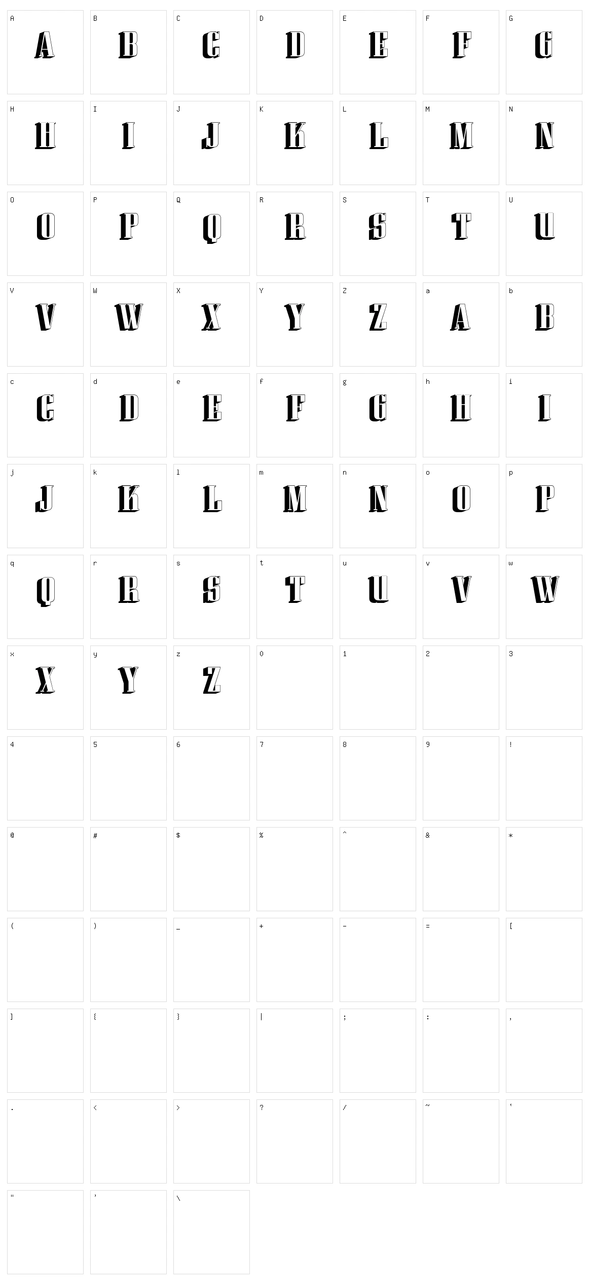 Matita Character Set