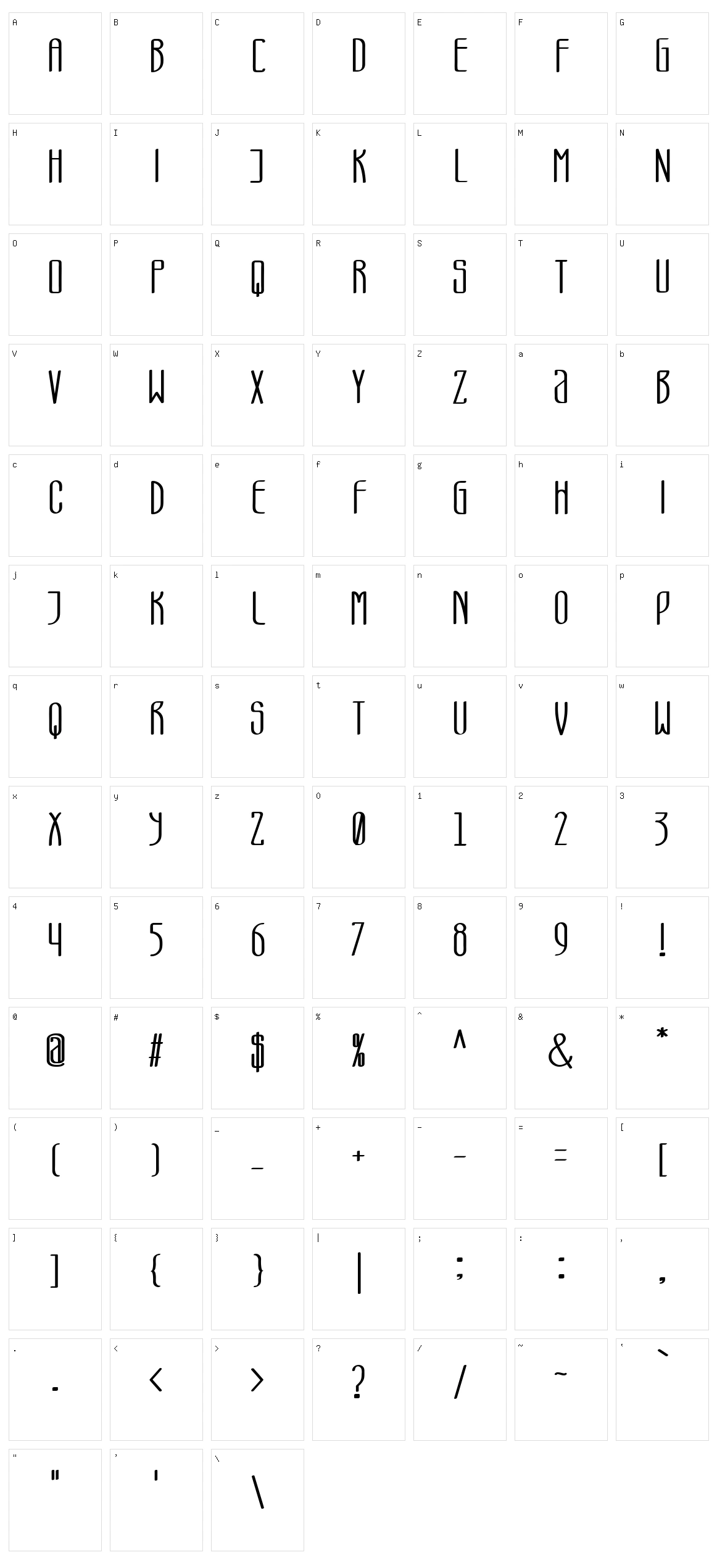 Mauricio Character Set