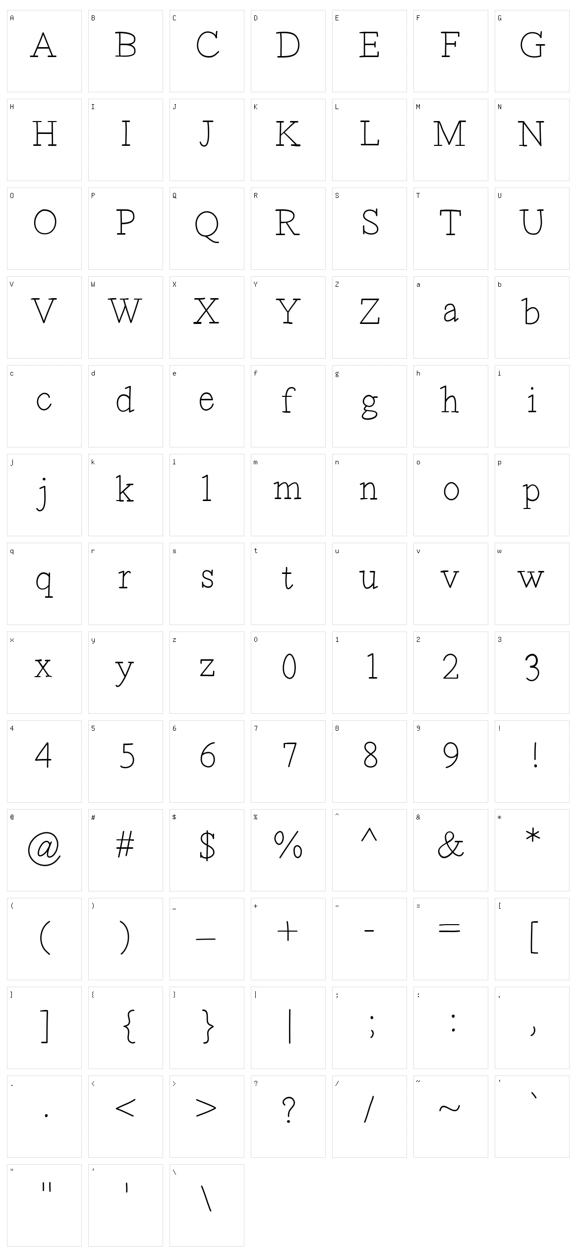 Maxwell Character Set