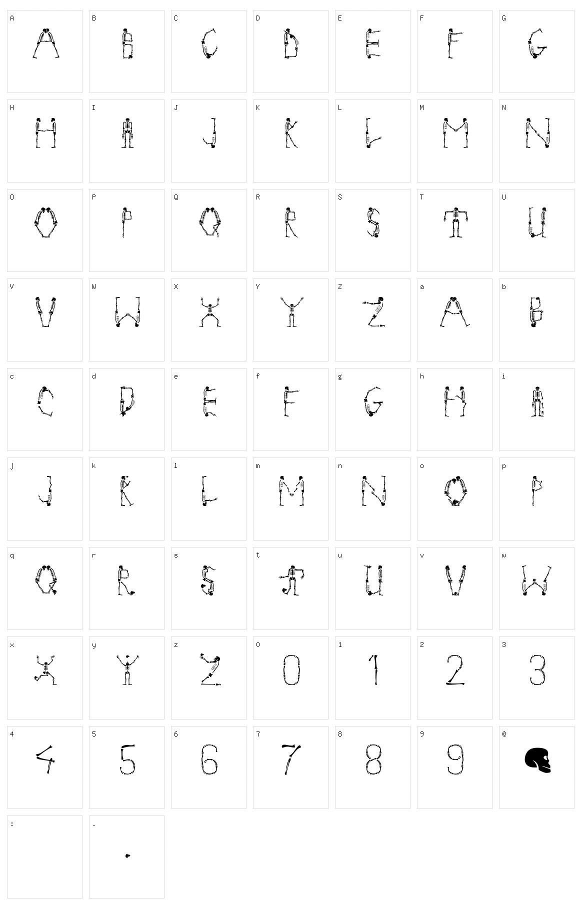 Tango Macabre Character Set