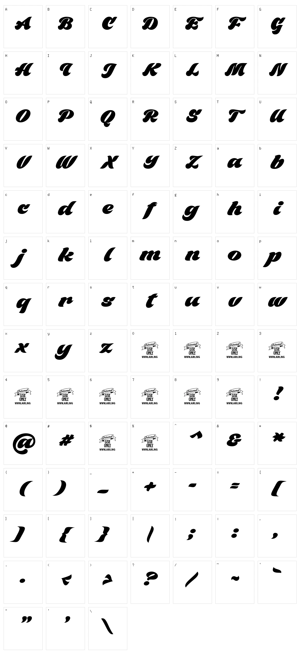 Black Fox Character Set