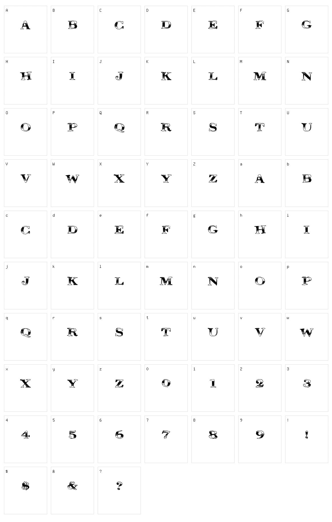 MegaDeal Character Set