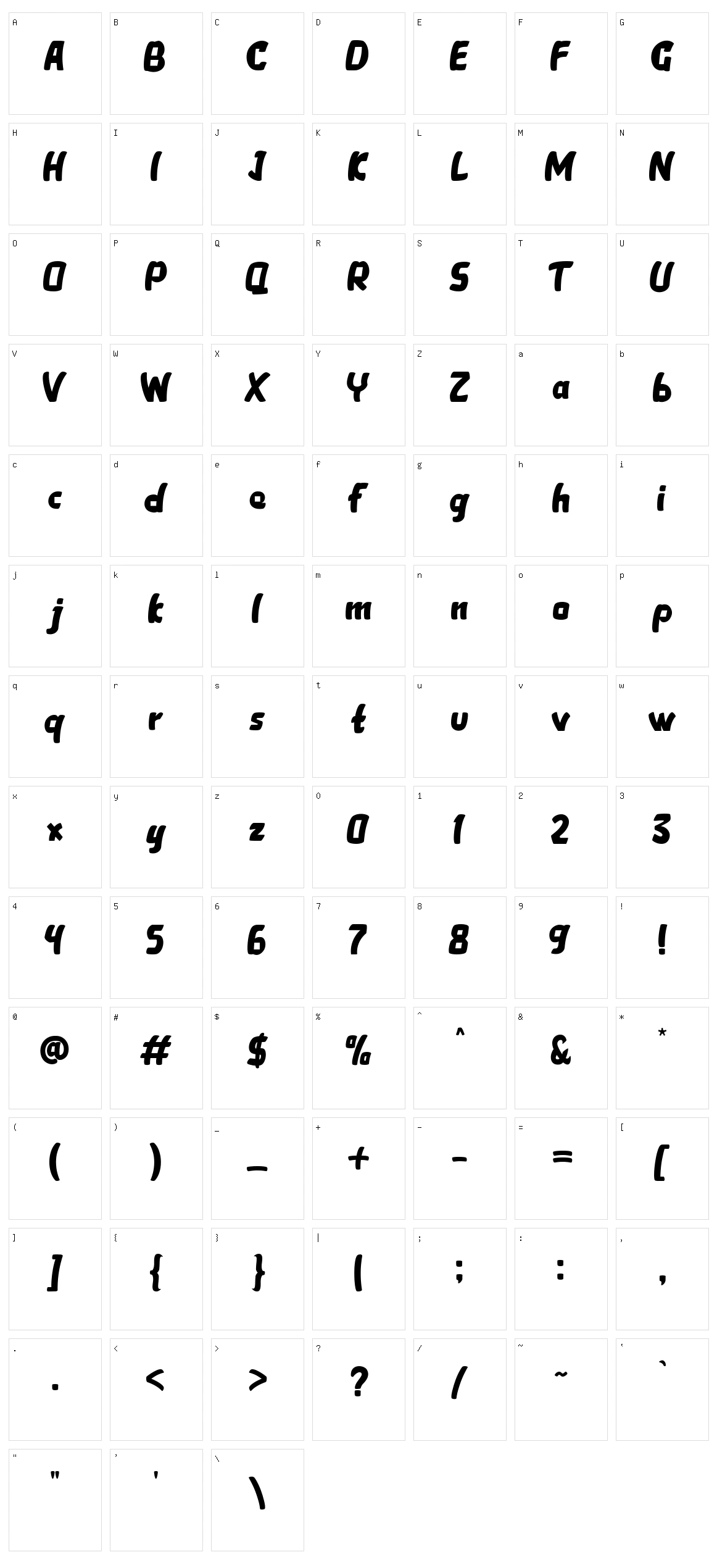 Melengkung Character Set
