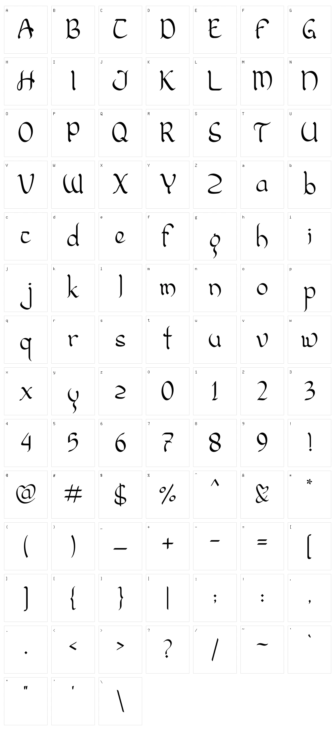 Mellifluous Character Set