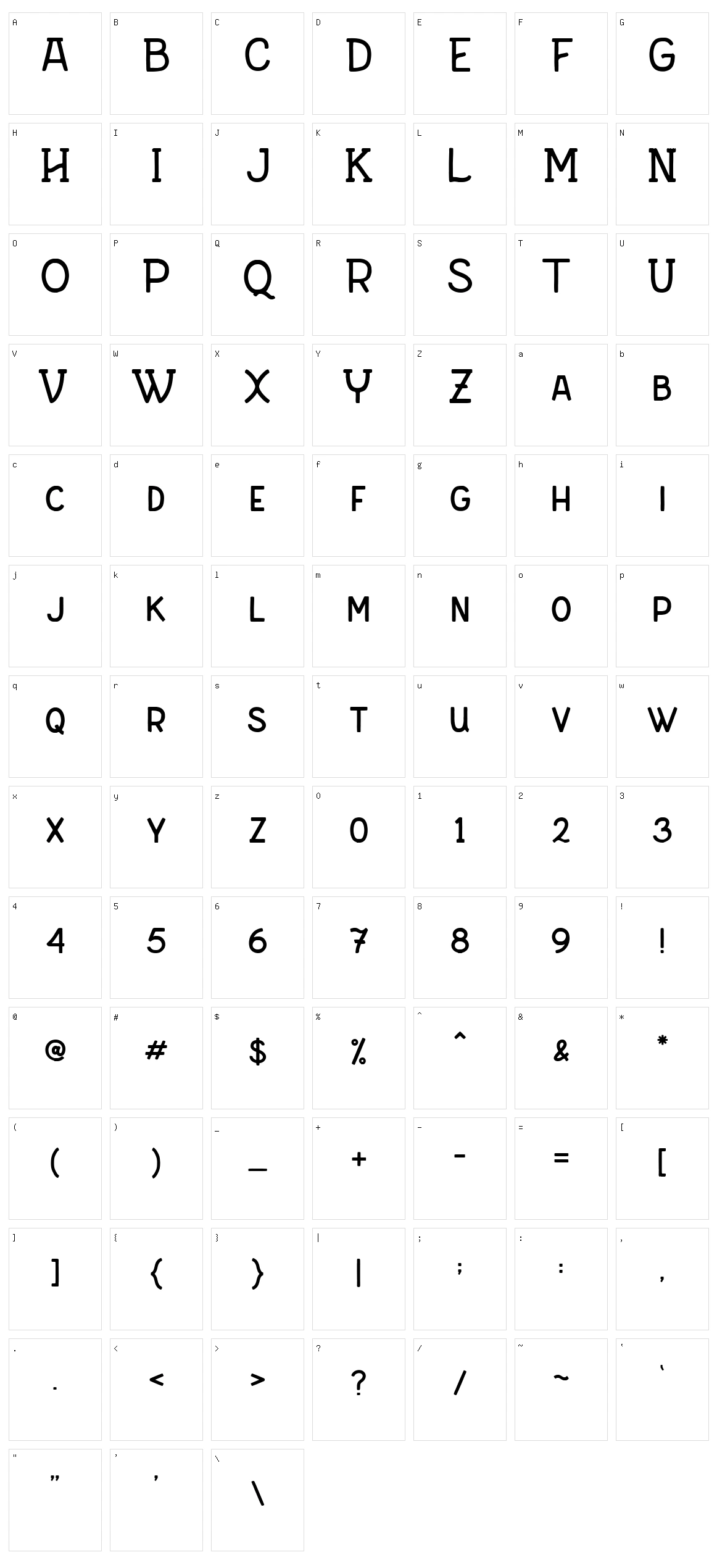 Merfolk Typeface Character Set