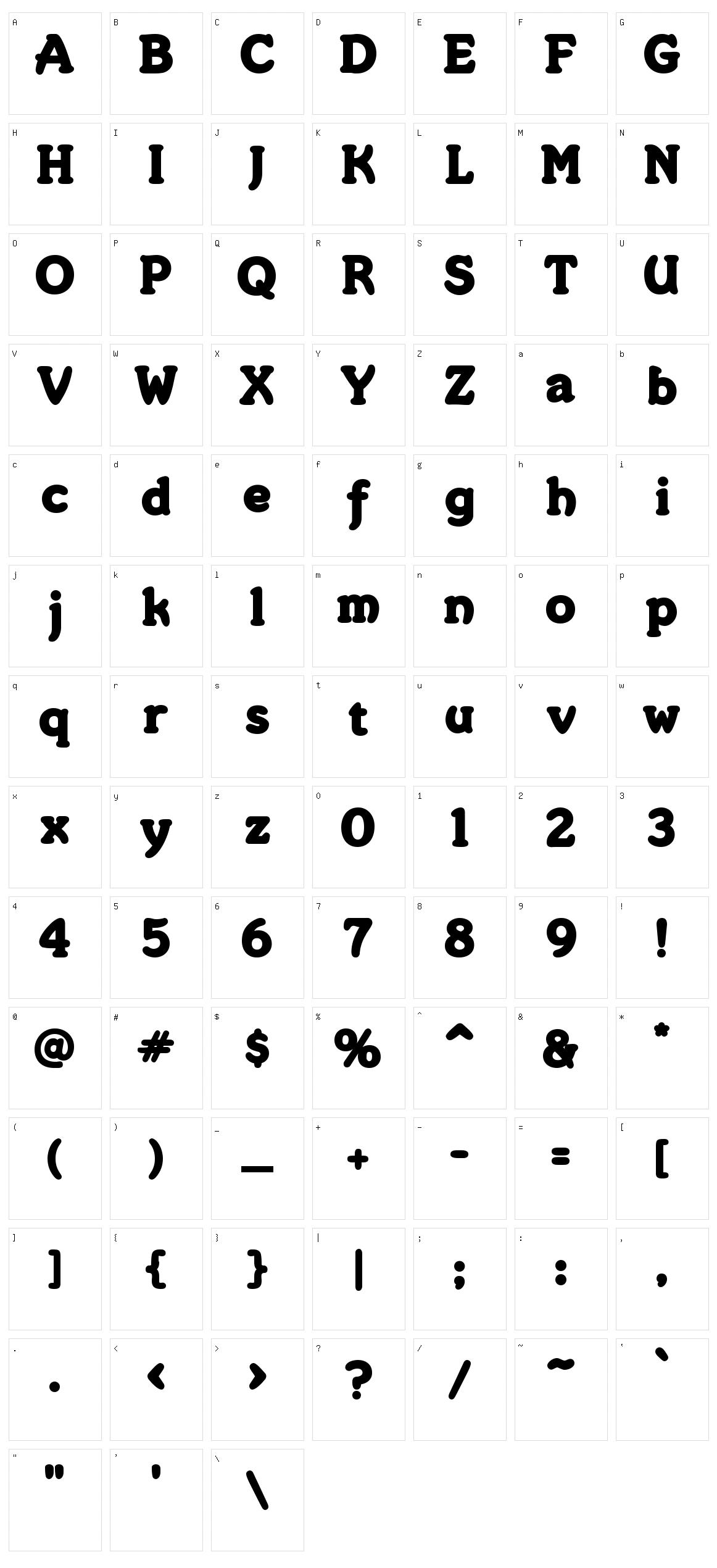 Merkin Character Set