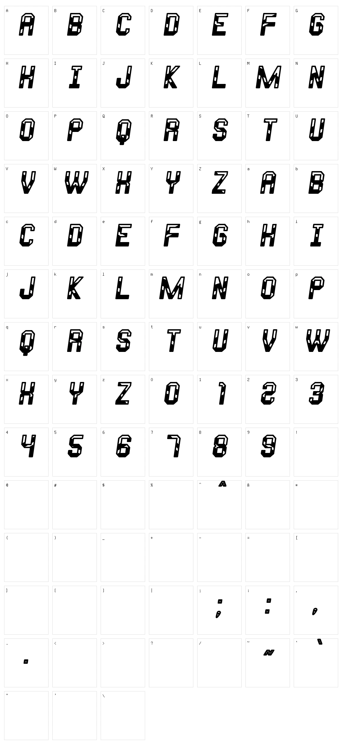 Metalo Of South St Character Set
