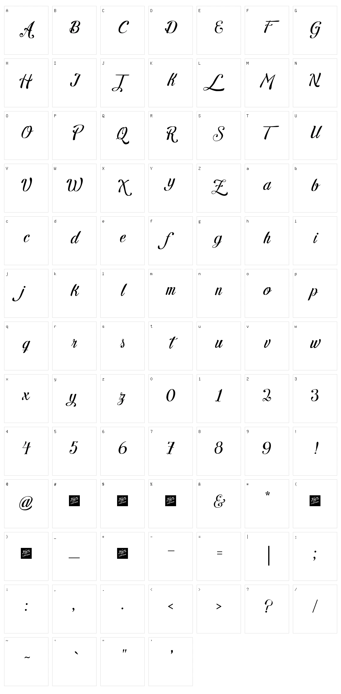 Letra Hipster Character Set