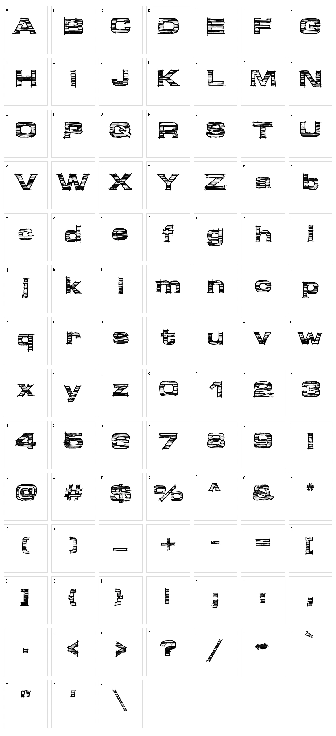 Micdrawer Character Set