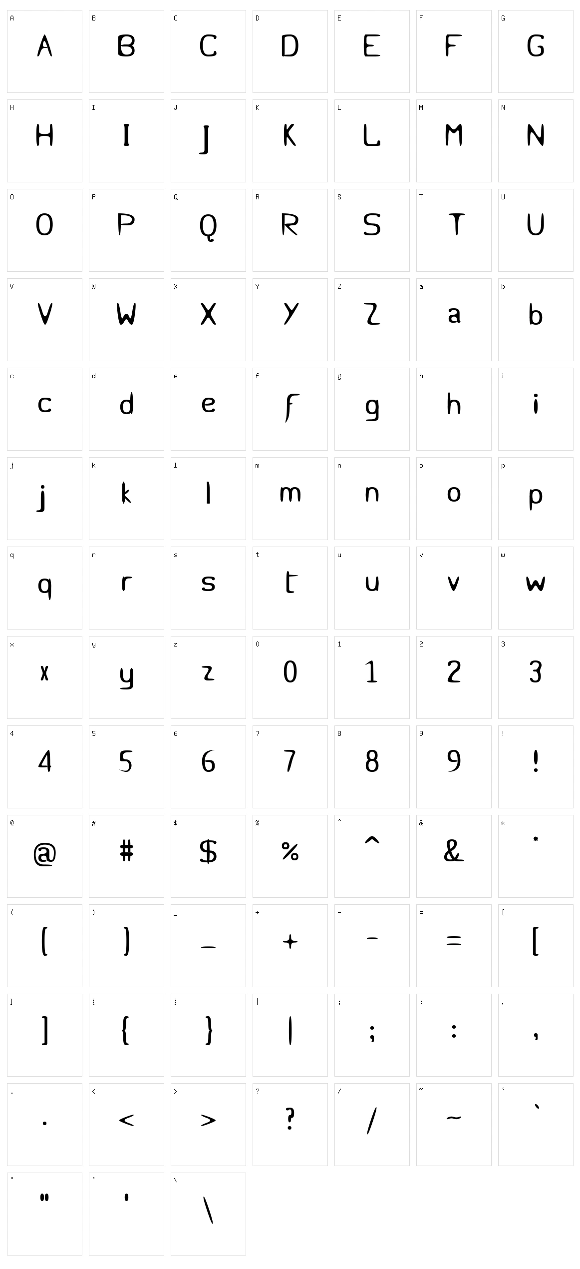 Micursif Character Set