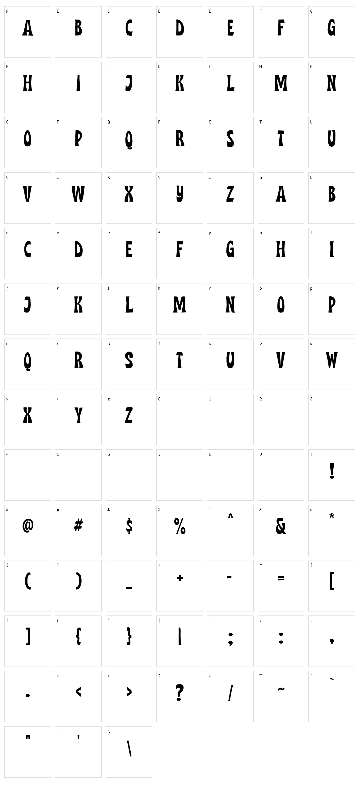 Midgeto Character Set