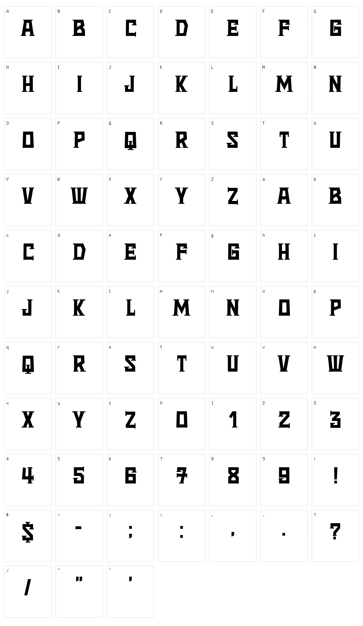 Milho Mexicano Character Set