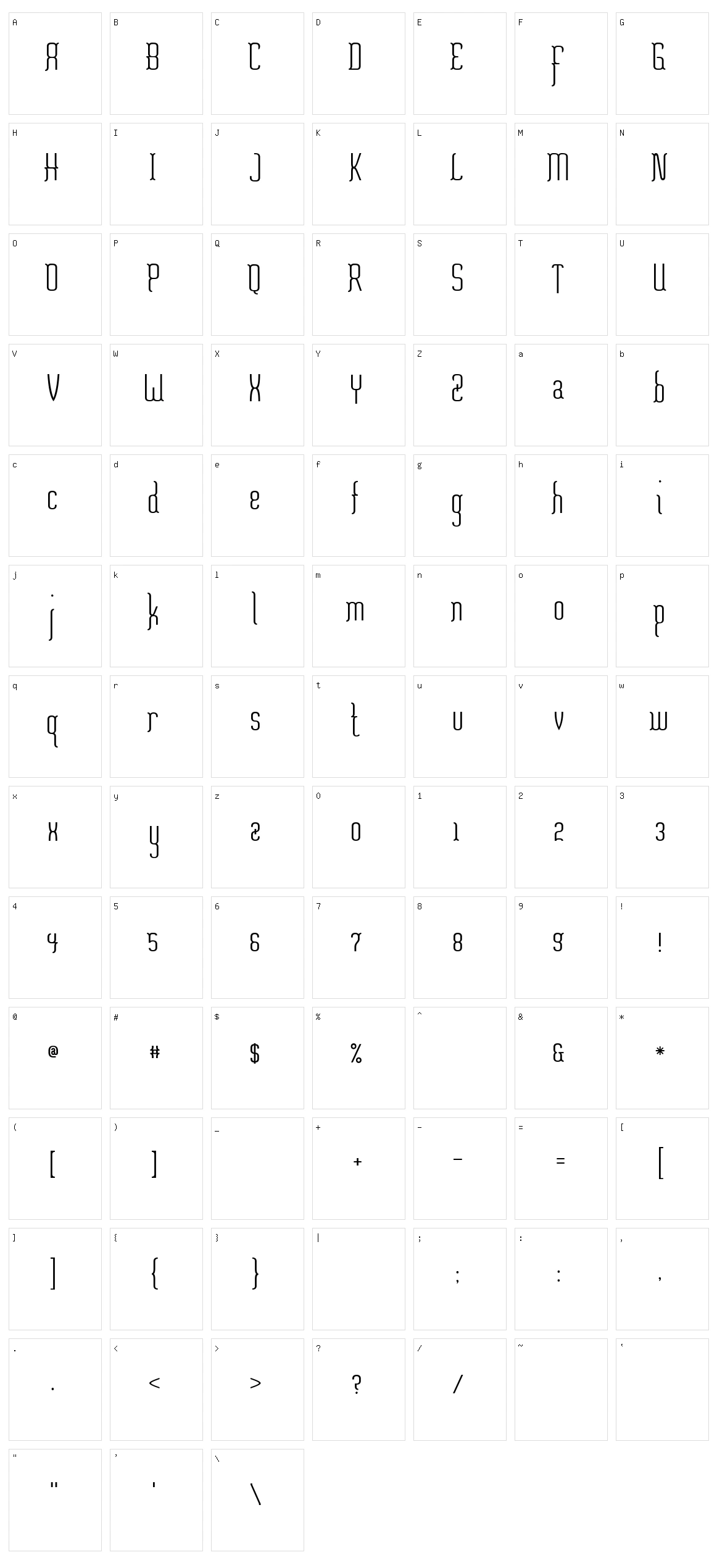 Misfortune Character Set