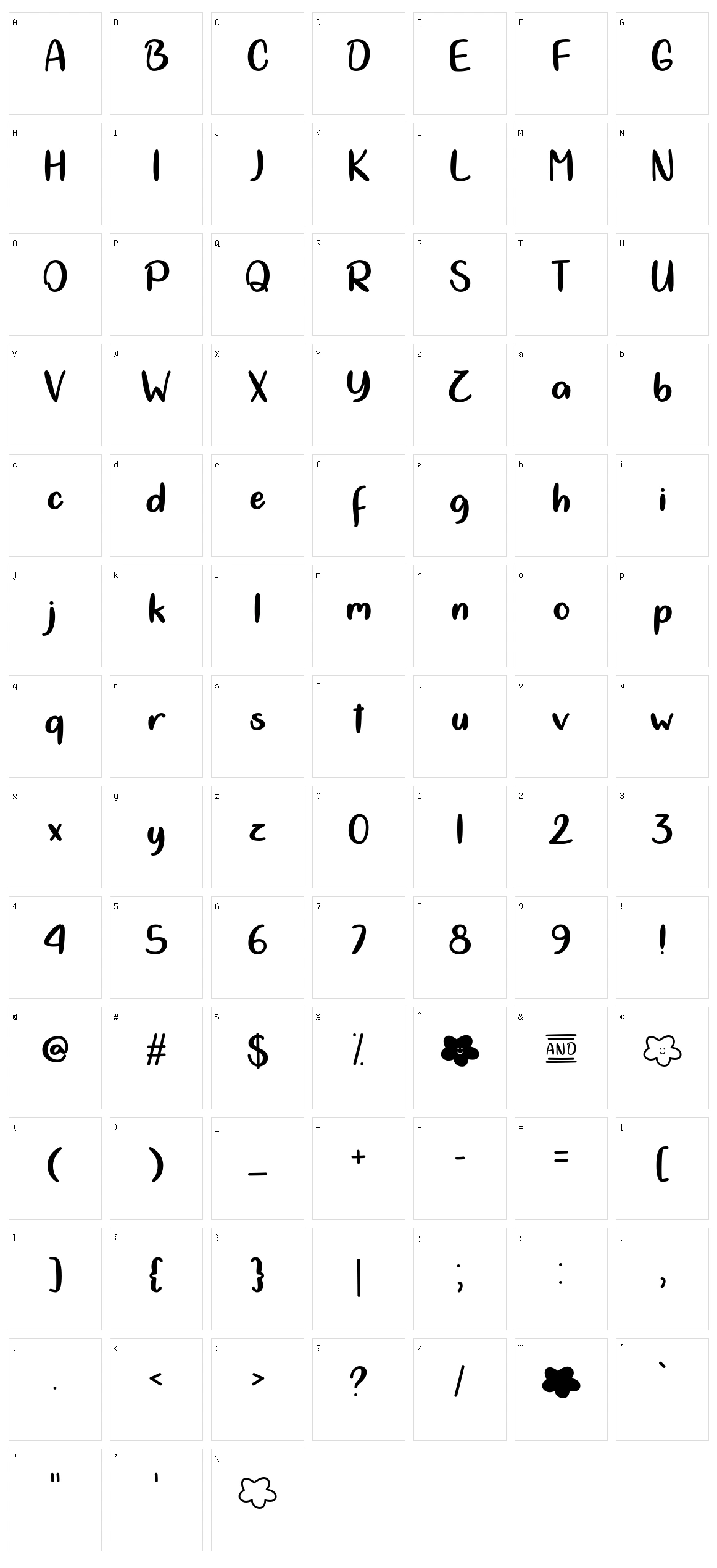 Cloud Calligraphy Character Set