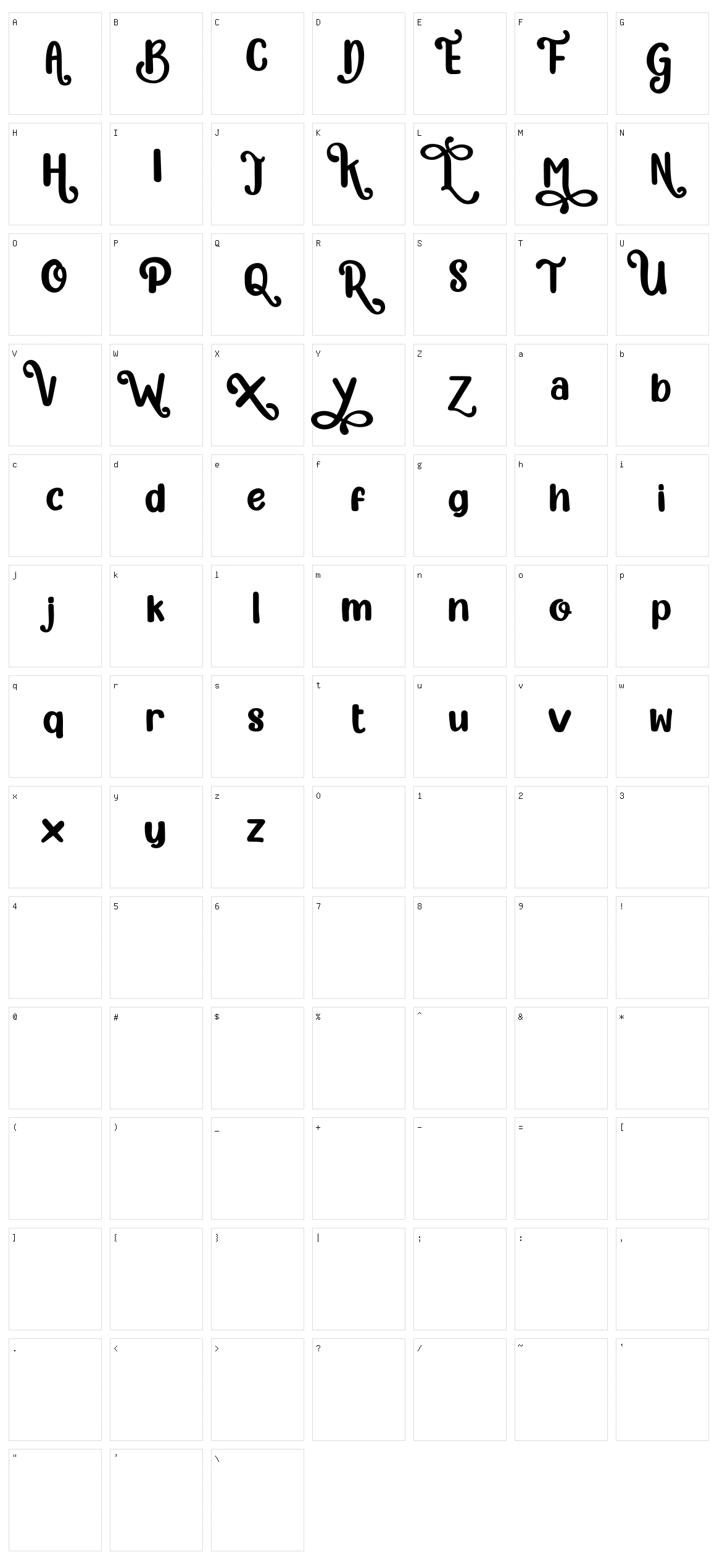 Mistaltoe Character Set