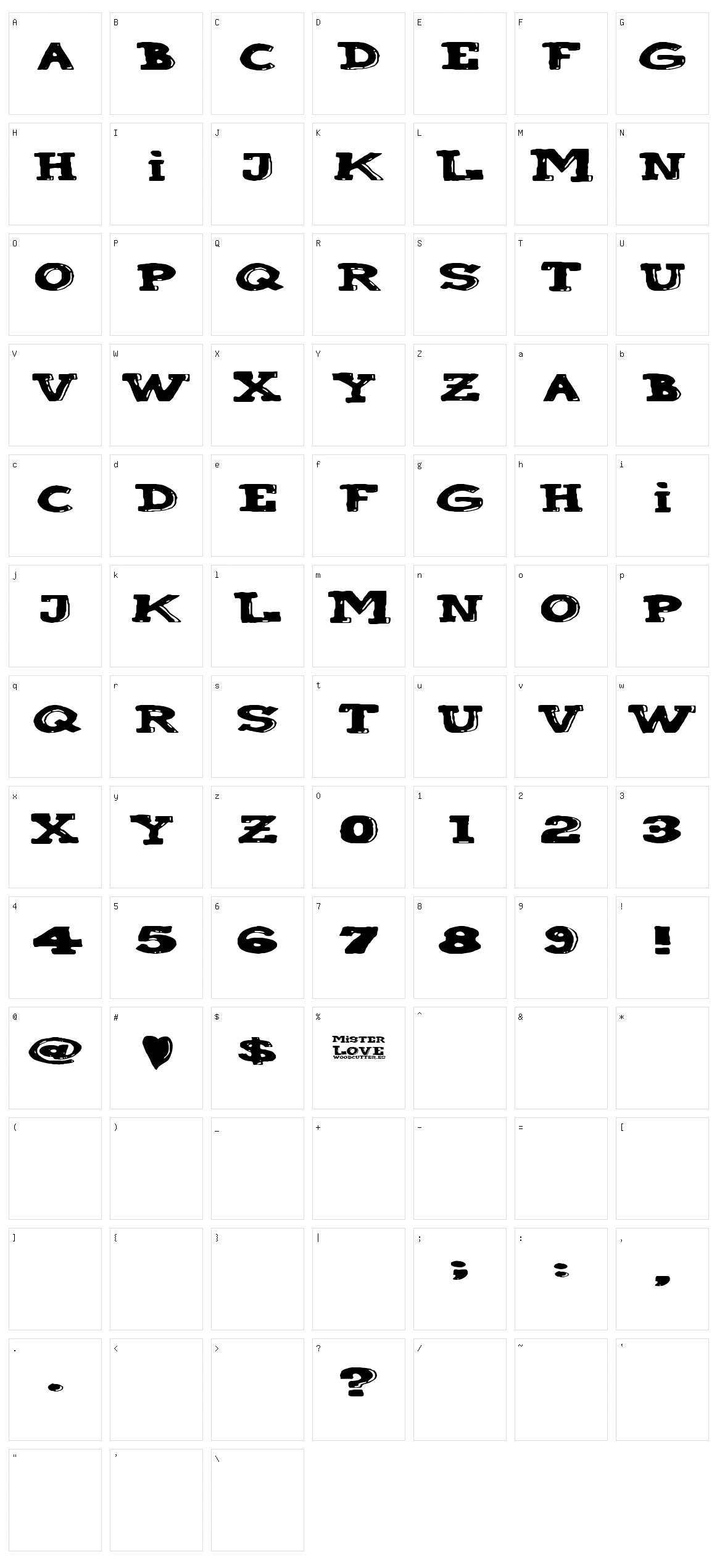 Mister Love Character Set