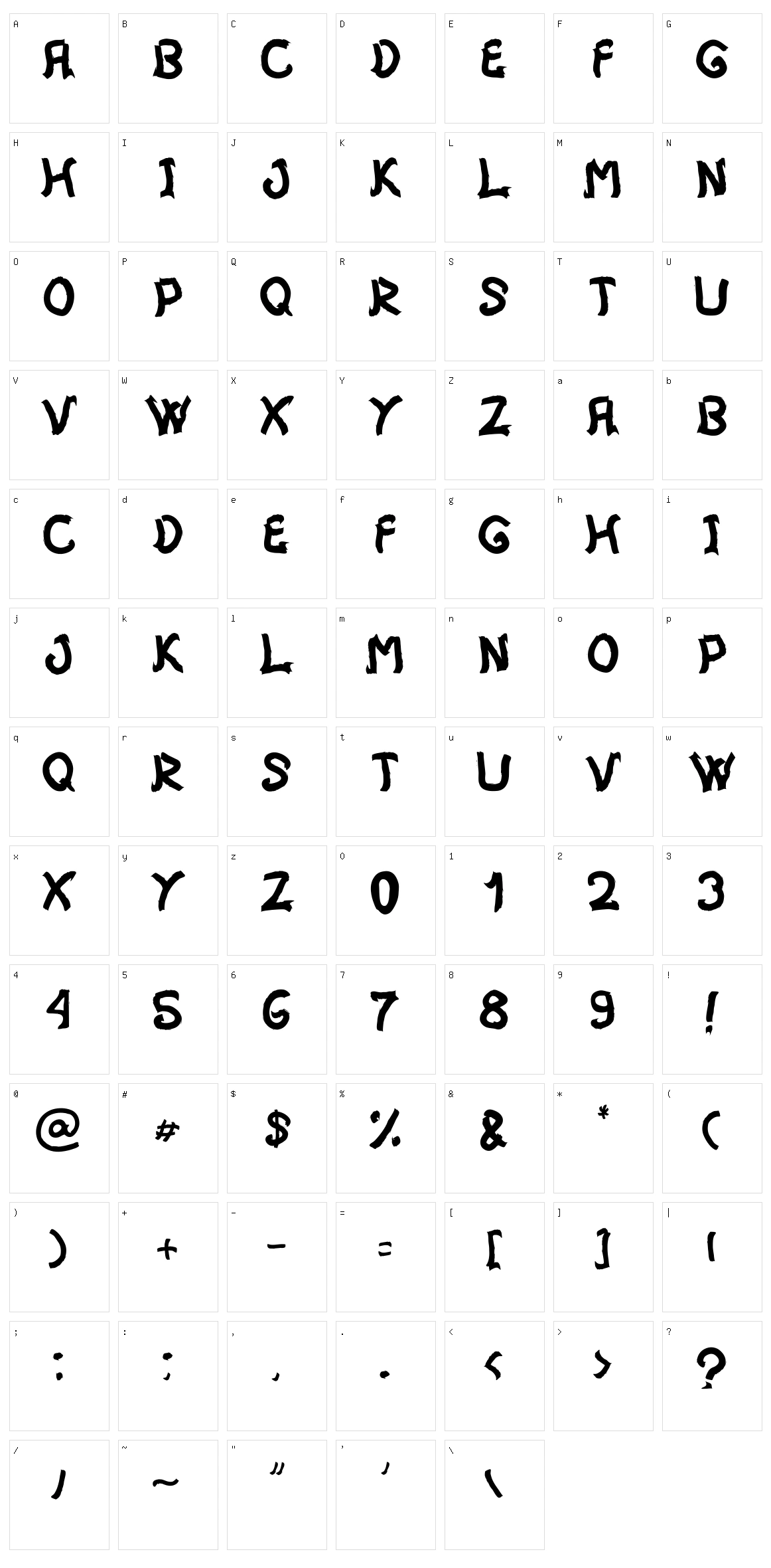 Mistica Character Set