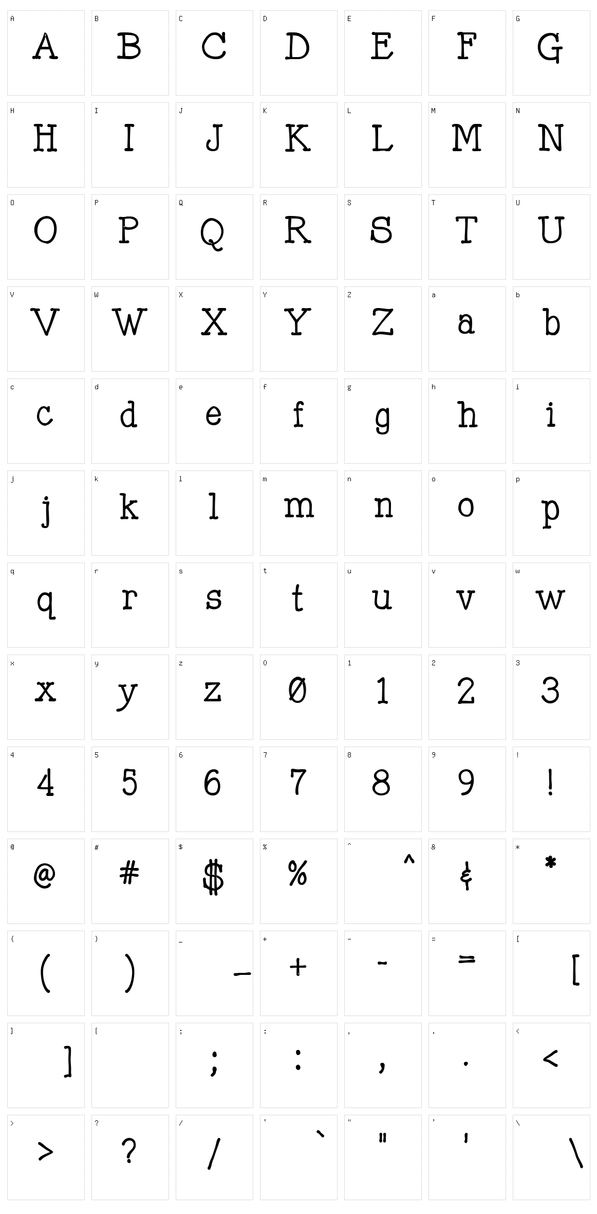 Mitchell Park Character Set