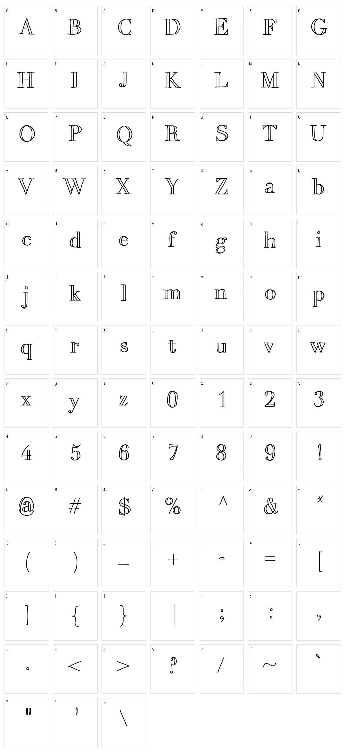Mix Brescia Character Set