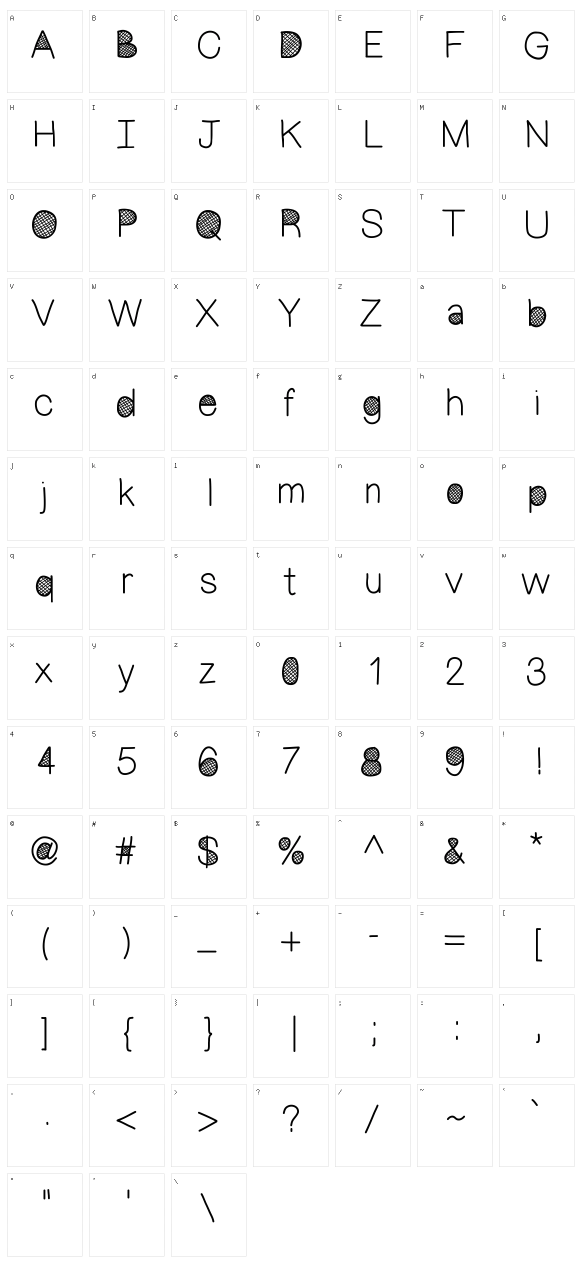 Mix Crosshatch Character Set