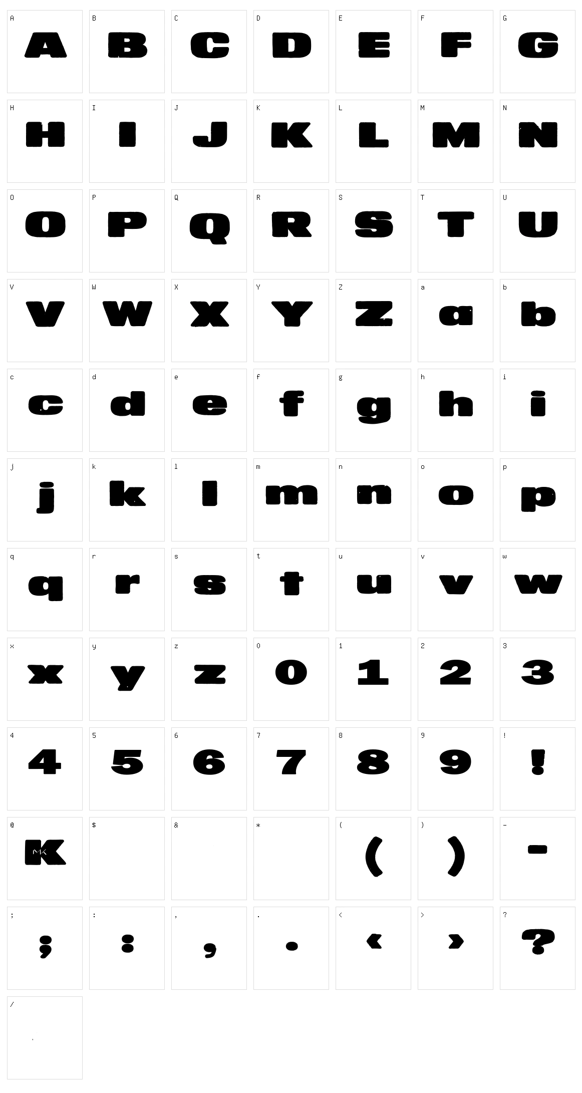 MKaputt Expanded Character Set
