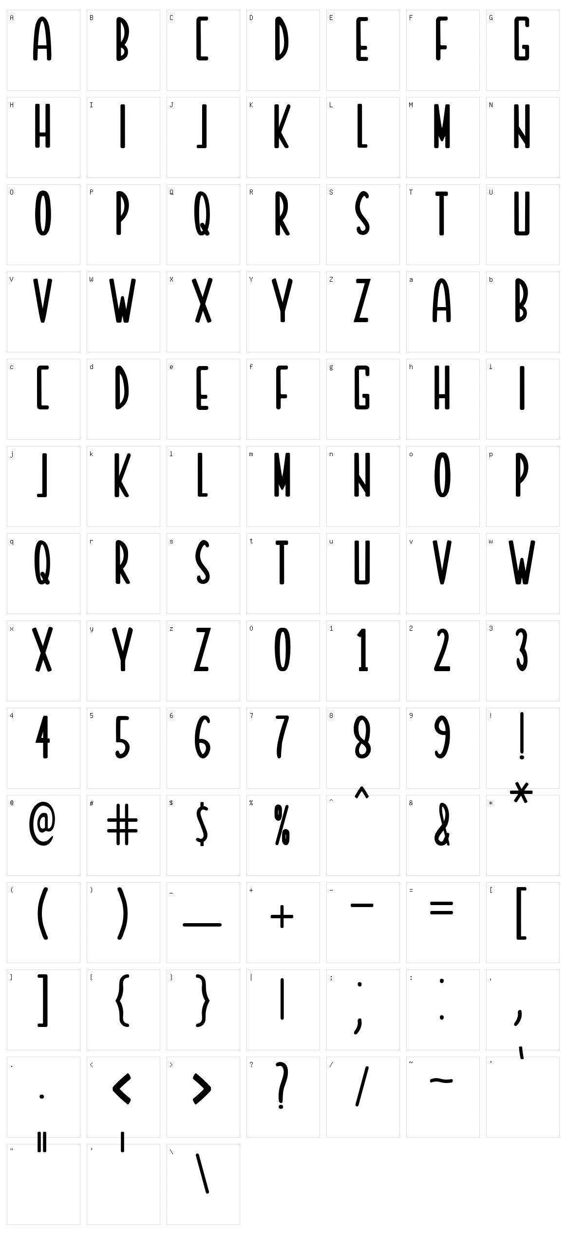 Moccachino Character Set