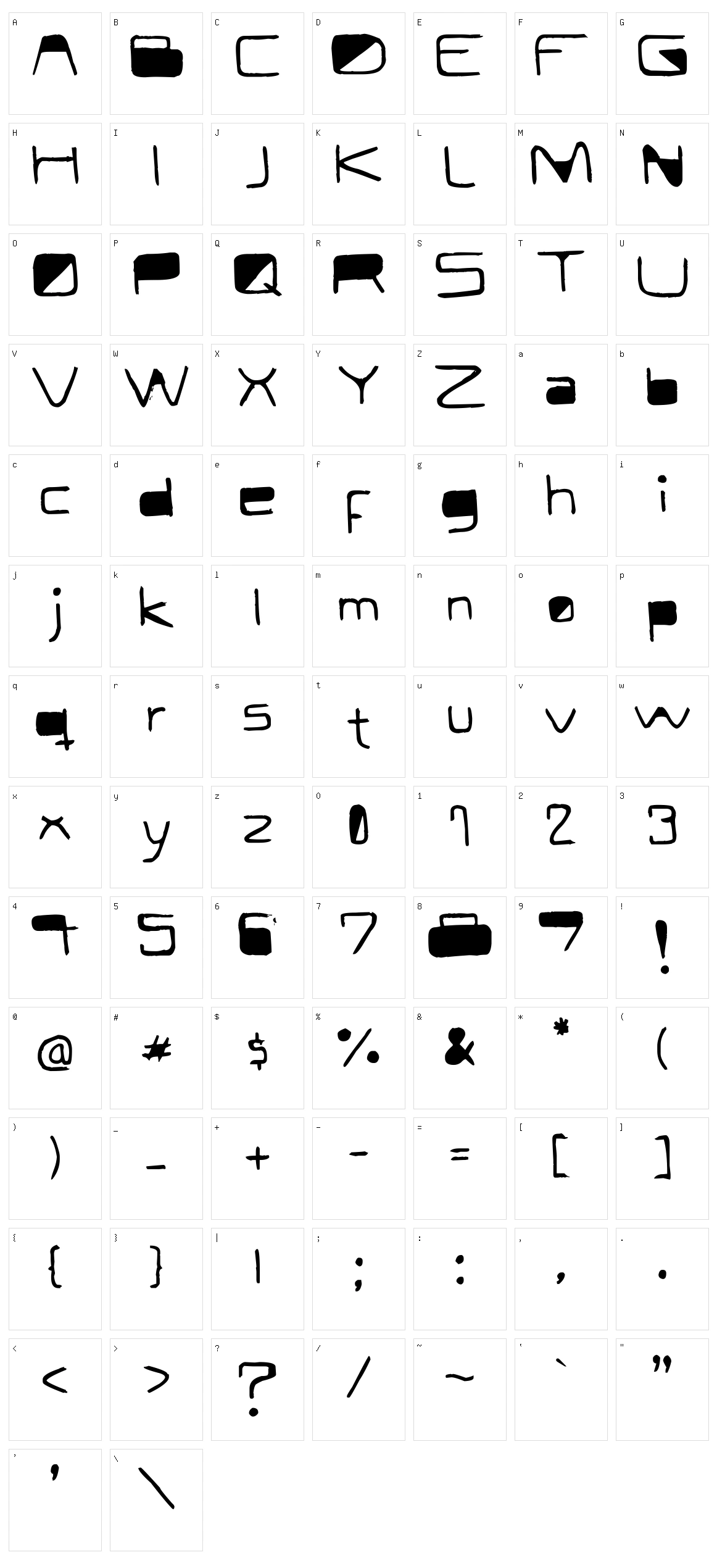 Modern Curve Character Set