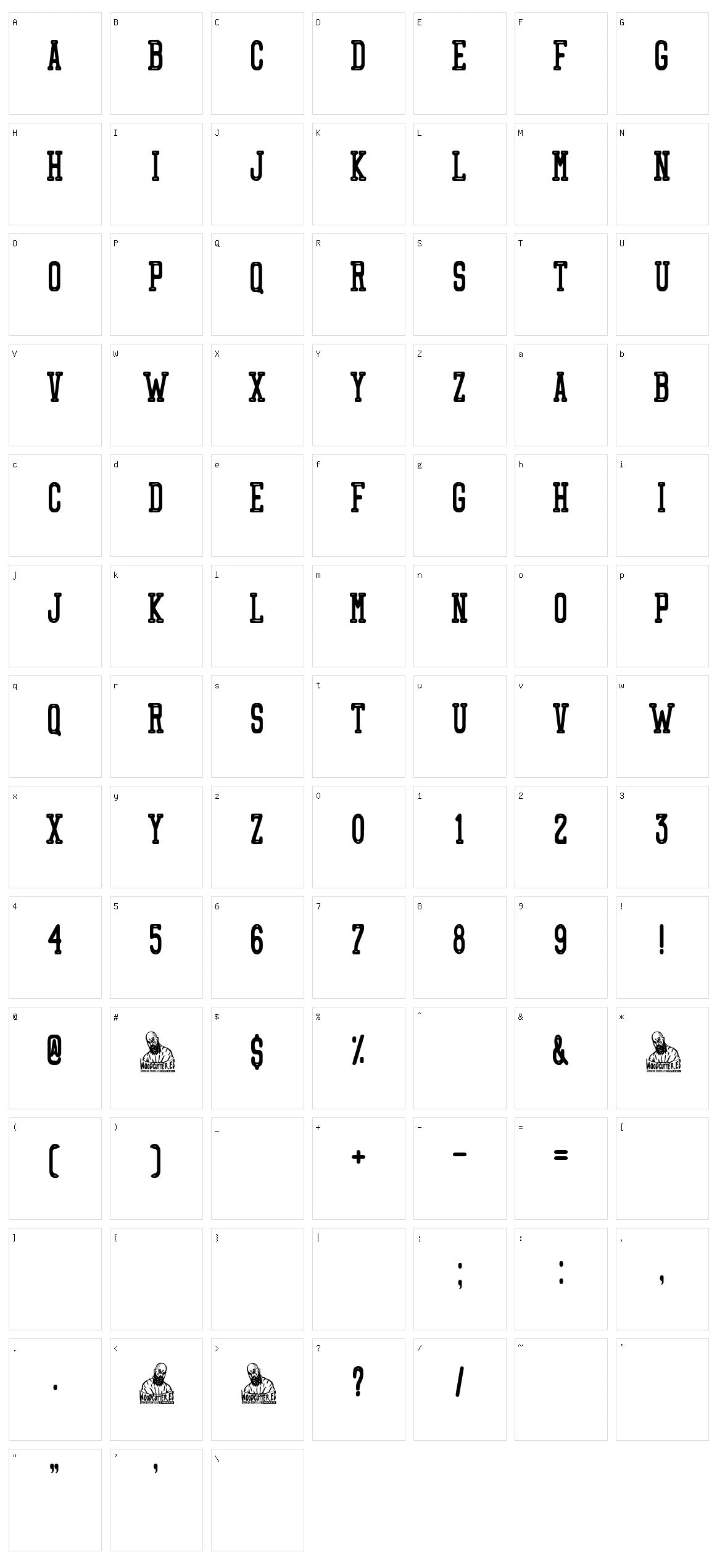 Moderno pero EspaÃ±ol Character Set